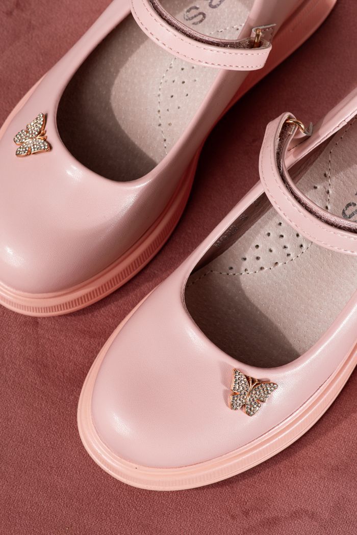 Pantofi fete roz din piele ecologica Sara2 #24647