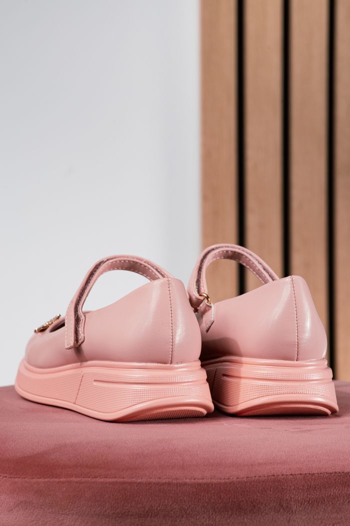 Pantofi fete roz din piele ecologica Sara2 #24647
