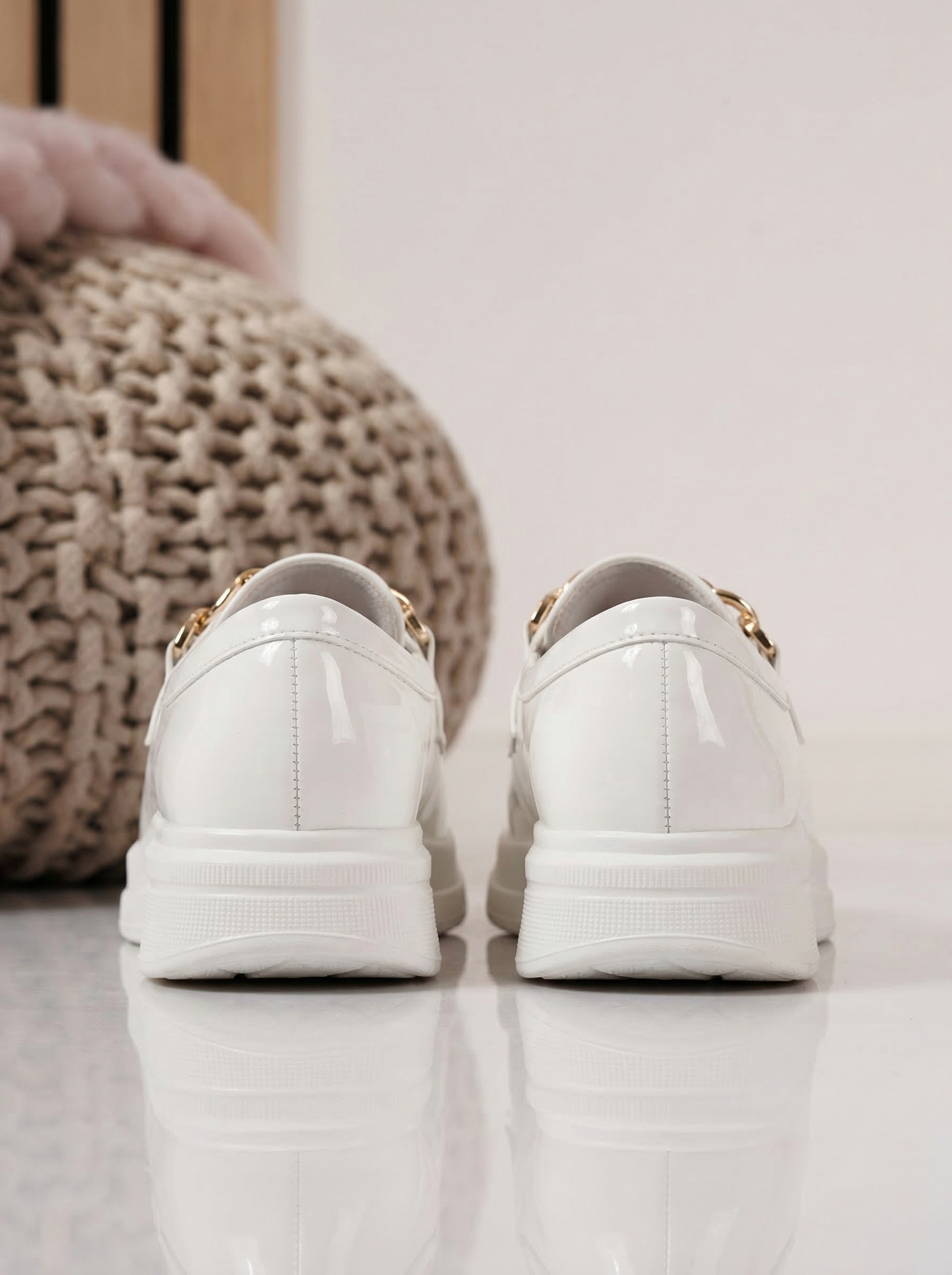 Pantofi fete albi din piele ecologica lacuita Andreina #24629