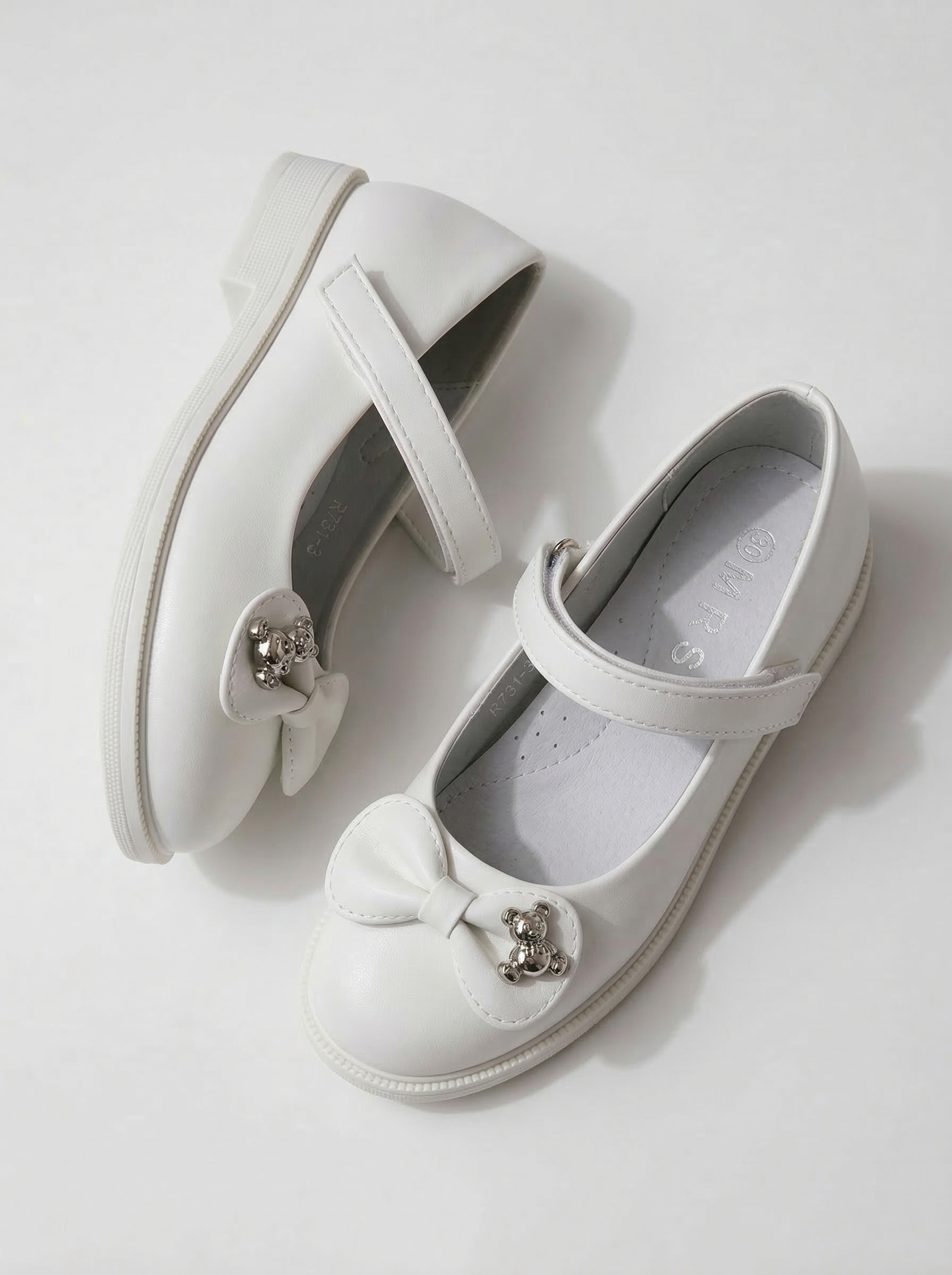 Pantofi fete albi din piele ecologica Lorete #24624