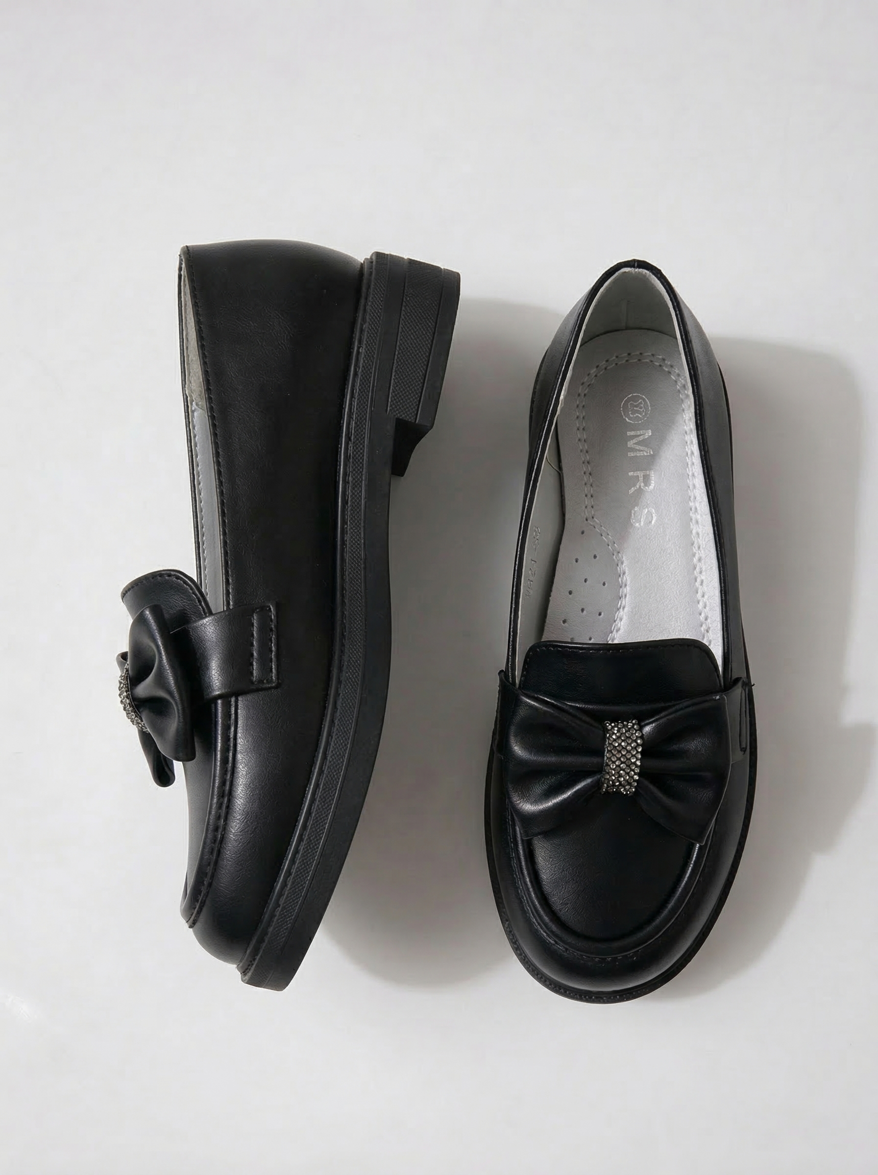 Pantofi fete negri din piele ecologica Alda #24618