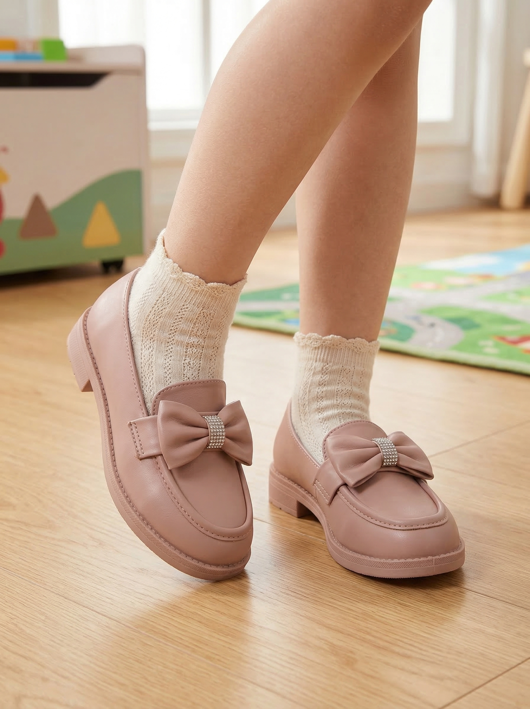 Pantofi fete roz din piele ecologica Alda2 #24621