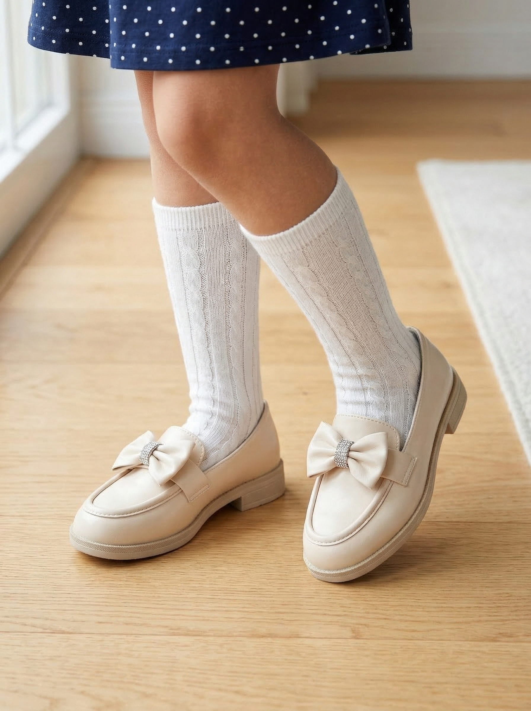 Pantofi fete bej din piele ecologica Alda2 #24619