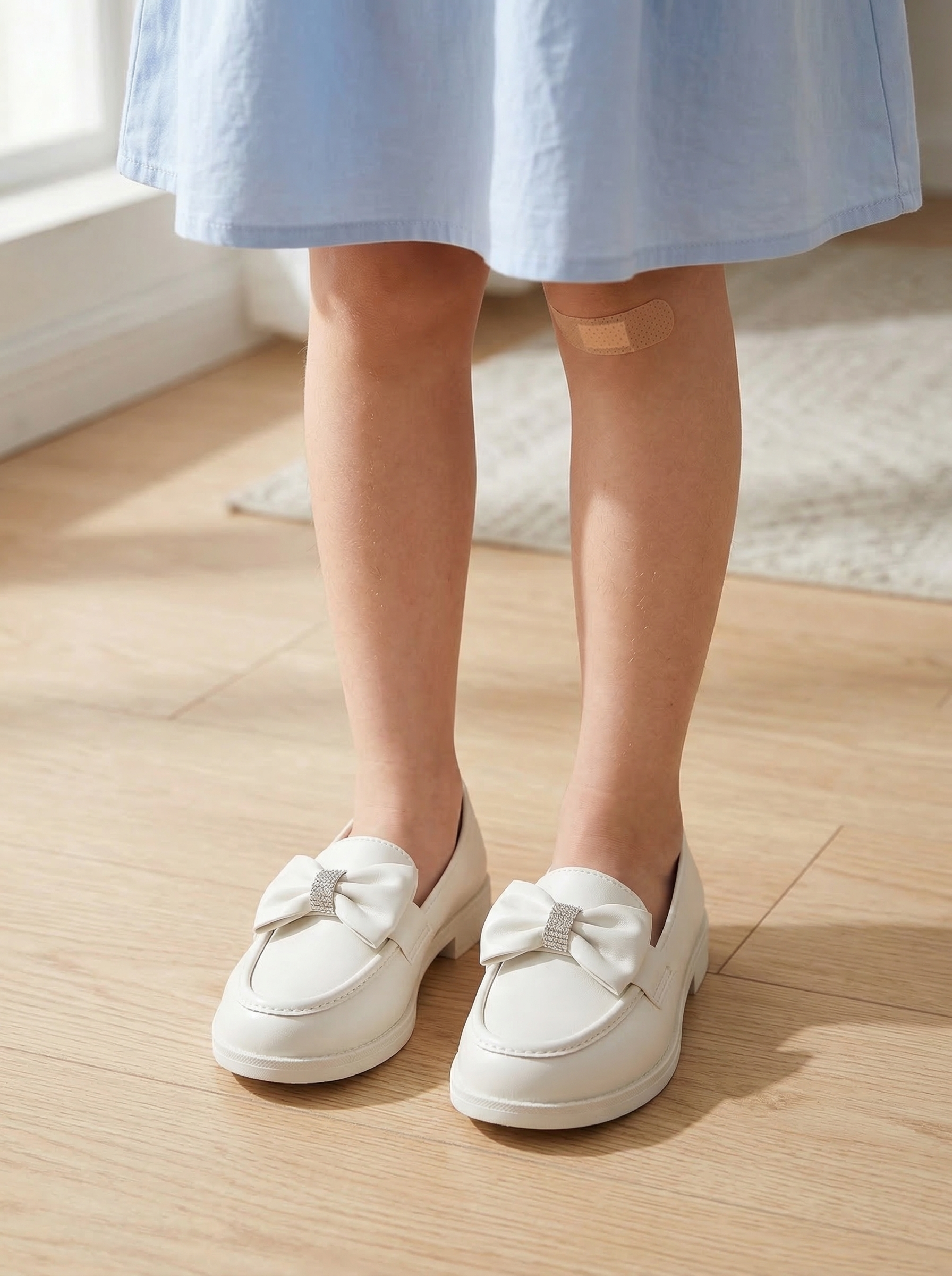Pantofi fete albi din piele ecologica Alda2 #24622
