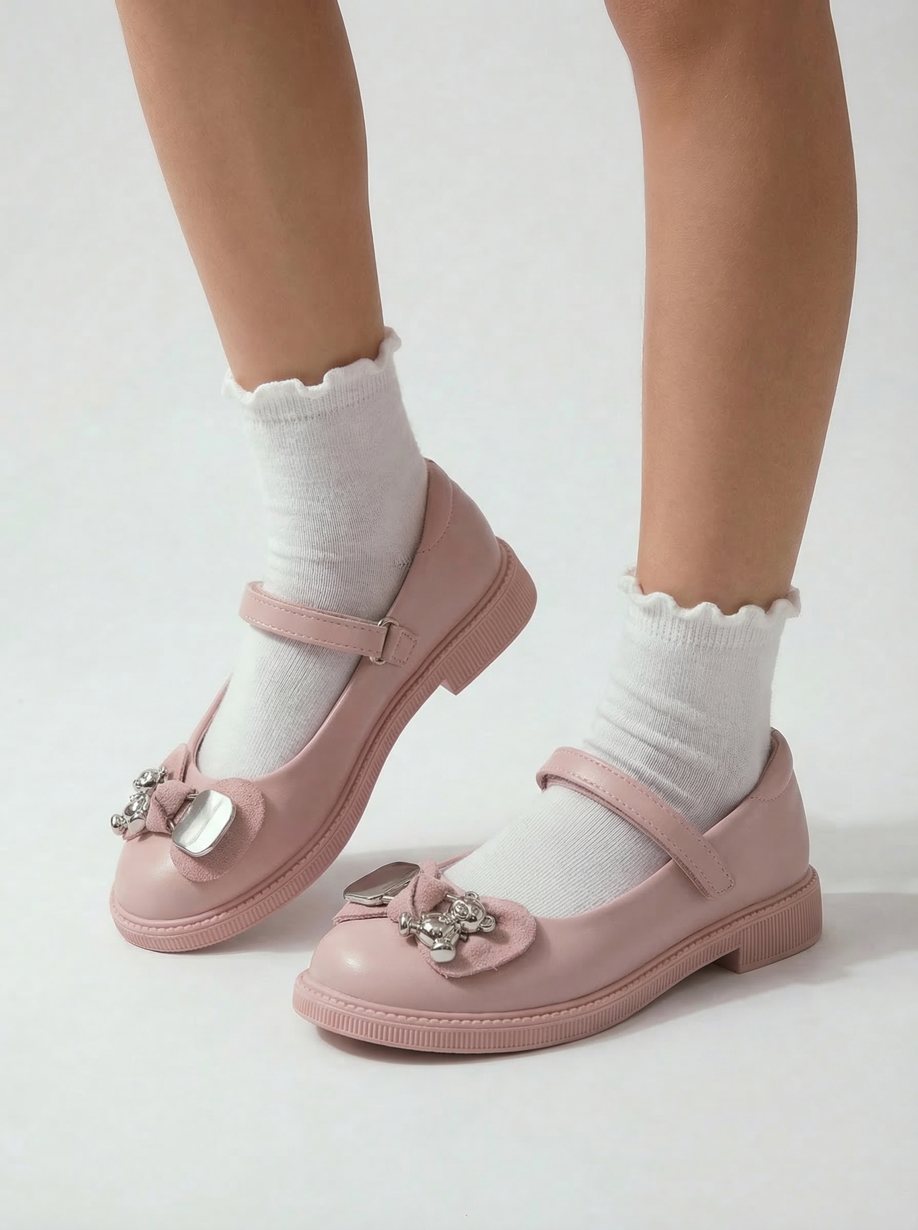 Pantofi fete roz din piele ecologica Alina2 #24637