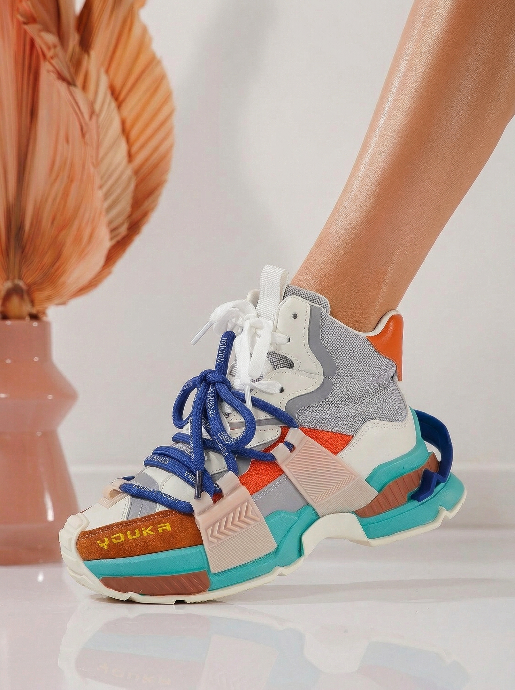 Adidasi dama portocalii din piele ecologica Nyssa #24682