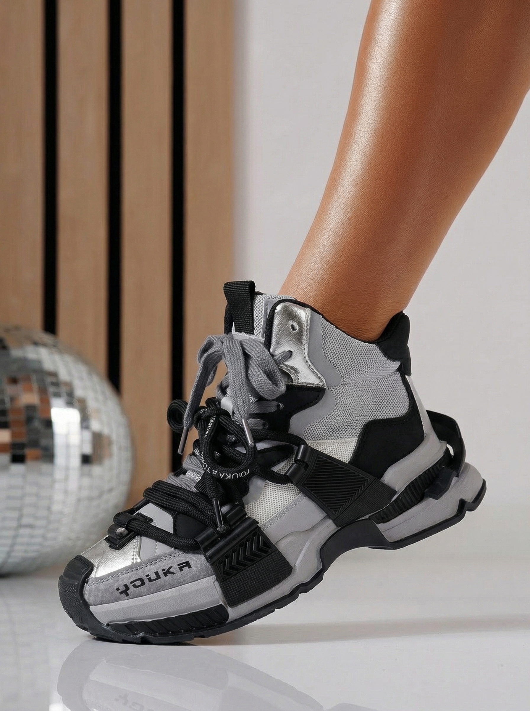 Adidasi dama gri din piele ecologica Nyssa #24684