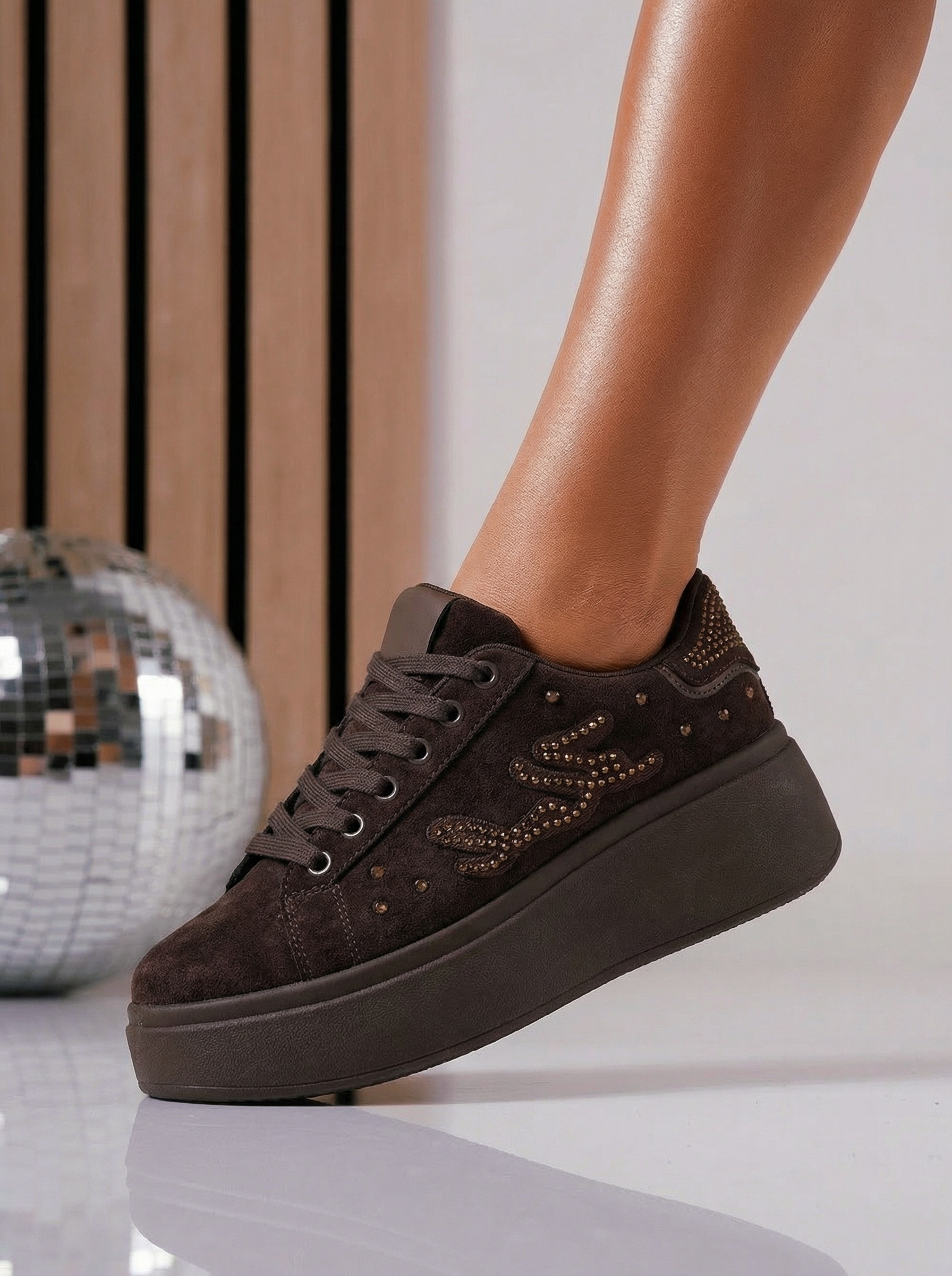 Adidasi dama maro din piele ecologica intoarsa Saphira #24681