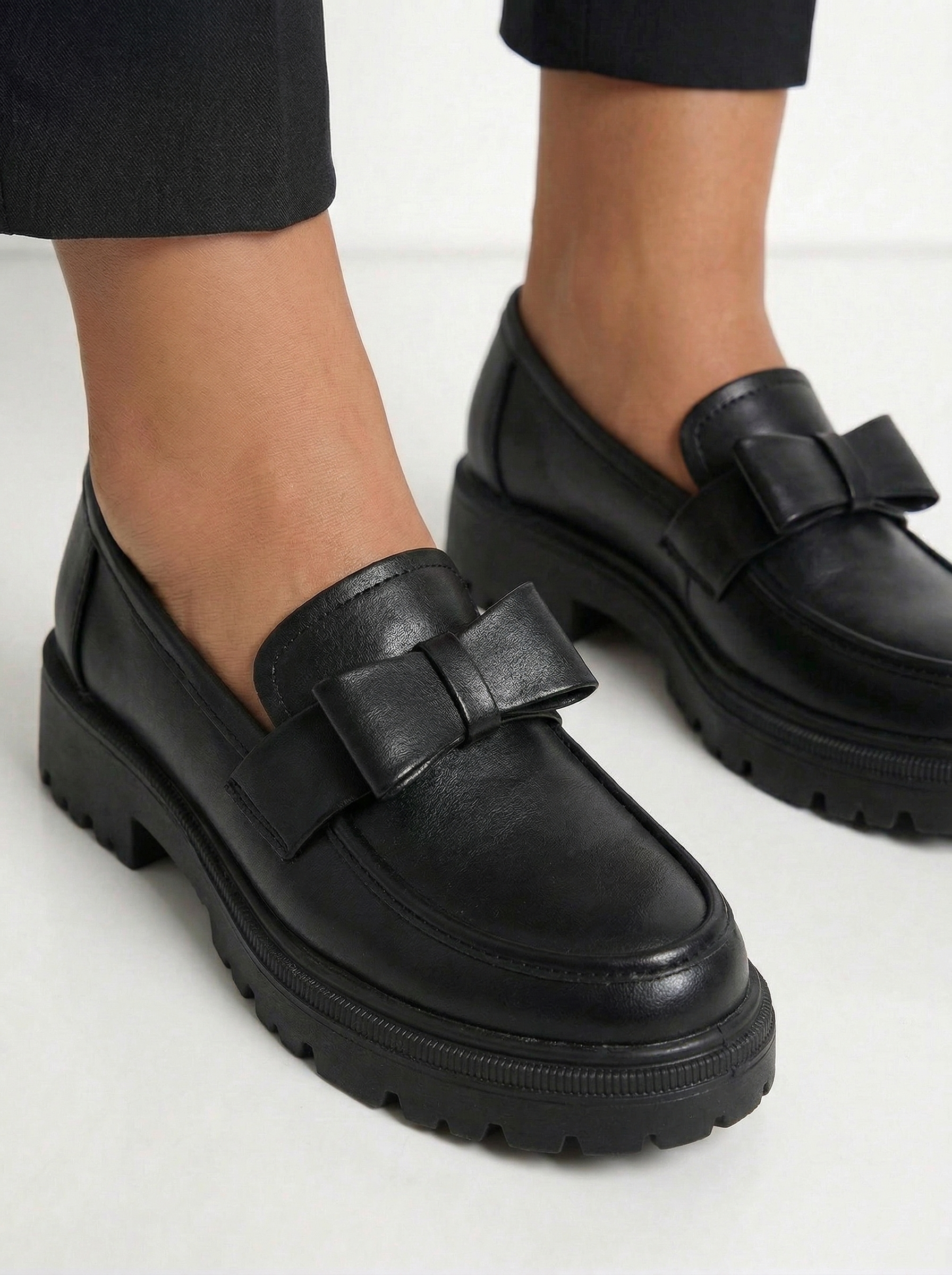 Pantofi casual dama negri din piele ecologica Brielle #24663