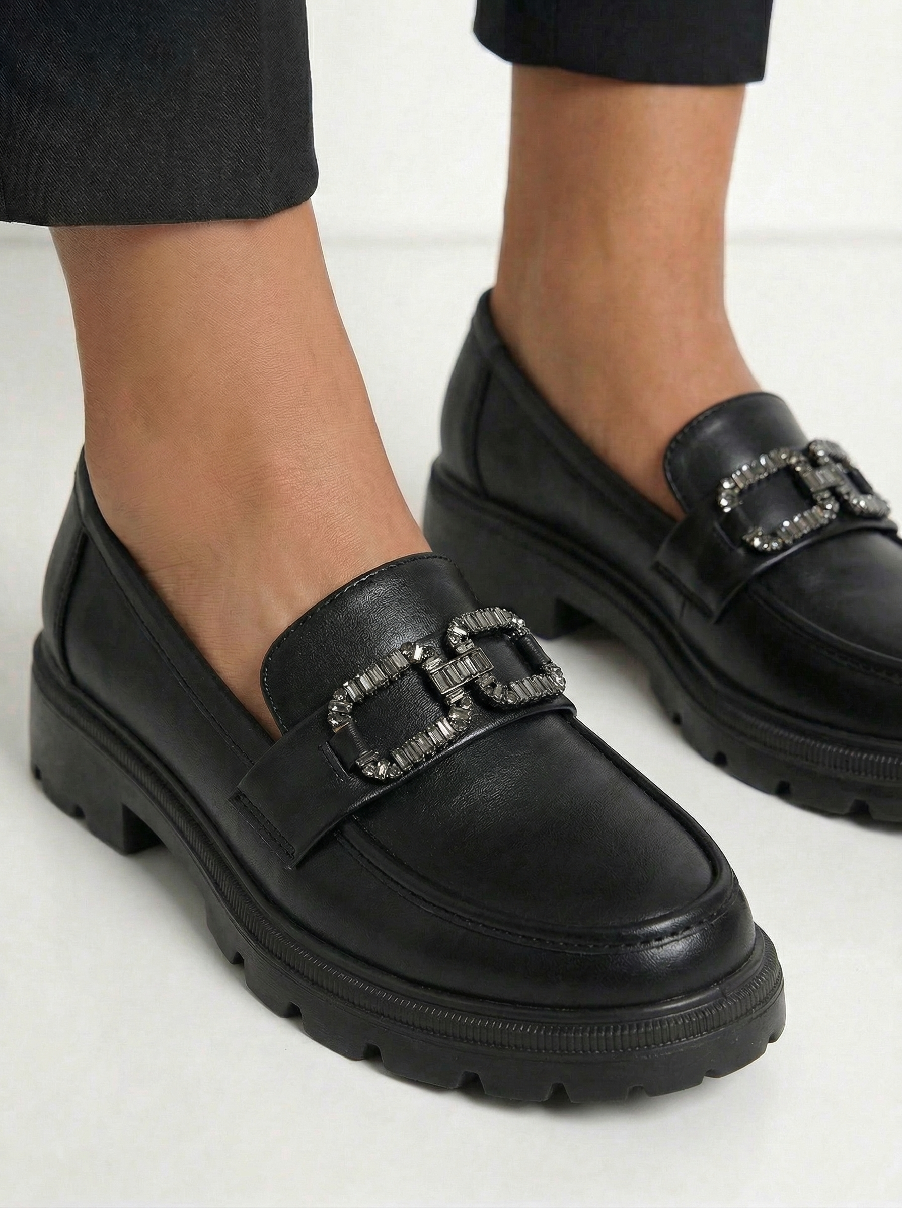 Pantofi casual dama negri din piele ecologica Zafira #24668