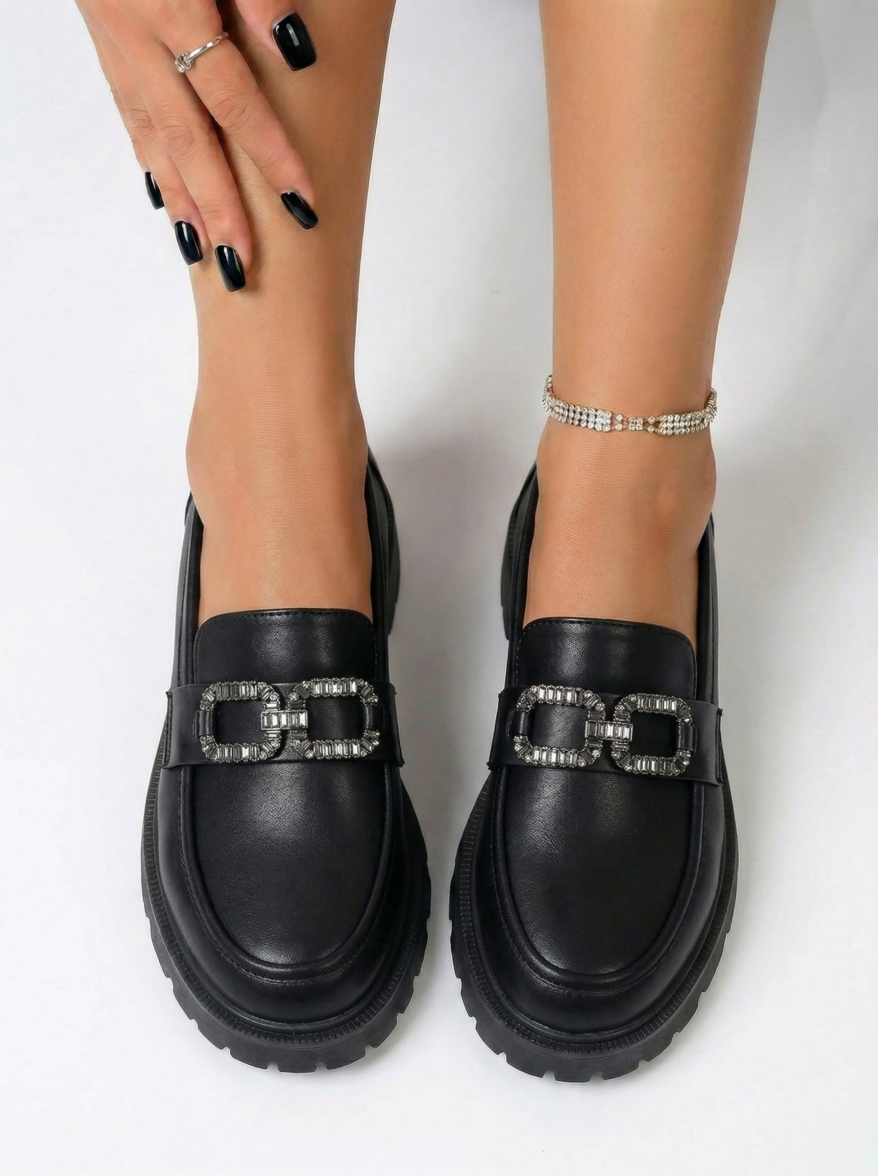 Pantofi casual dama negri din piele ecologica Zafira #24668