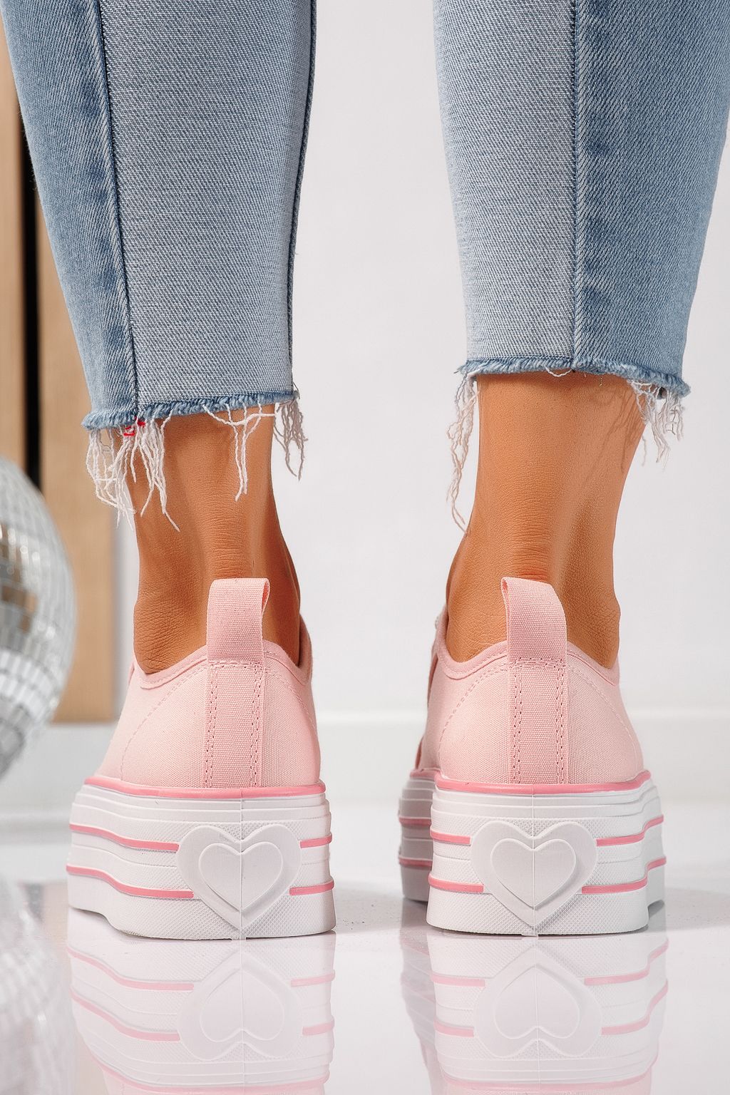 Adidasi dama roz din material textil Sophia #24725