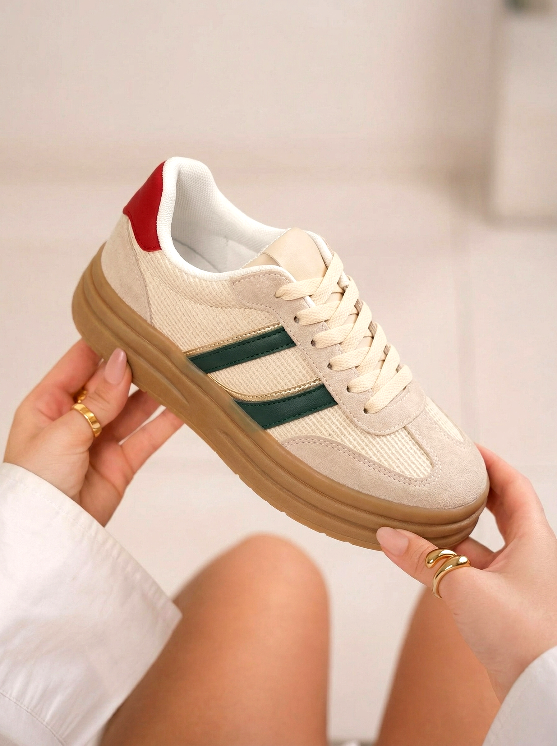 Adidasi dama rosii din piele ecologica intoarsa Karina #24137