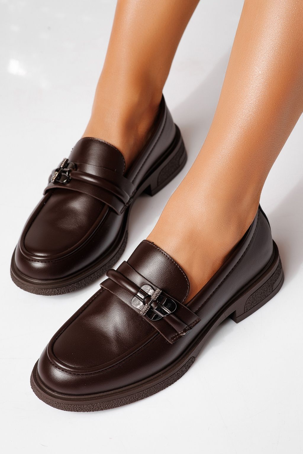 Pantofi casual dama maro din piele ecologica Calista #24896