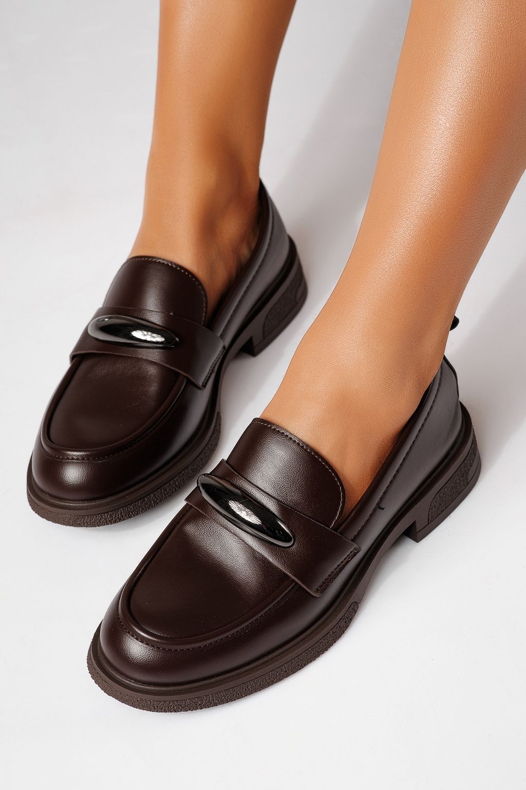 Pantofi casual dama maro din piele ecologica Chiara #24907