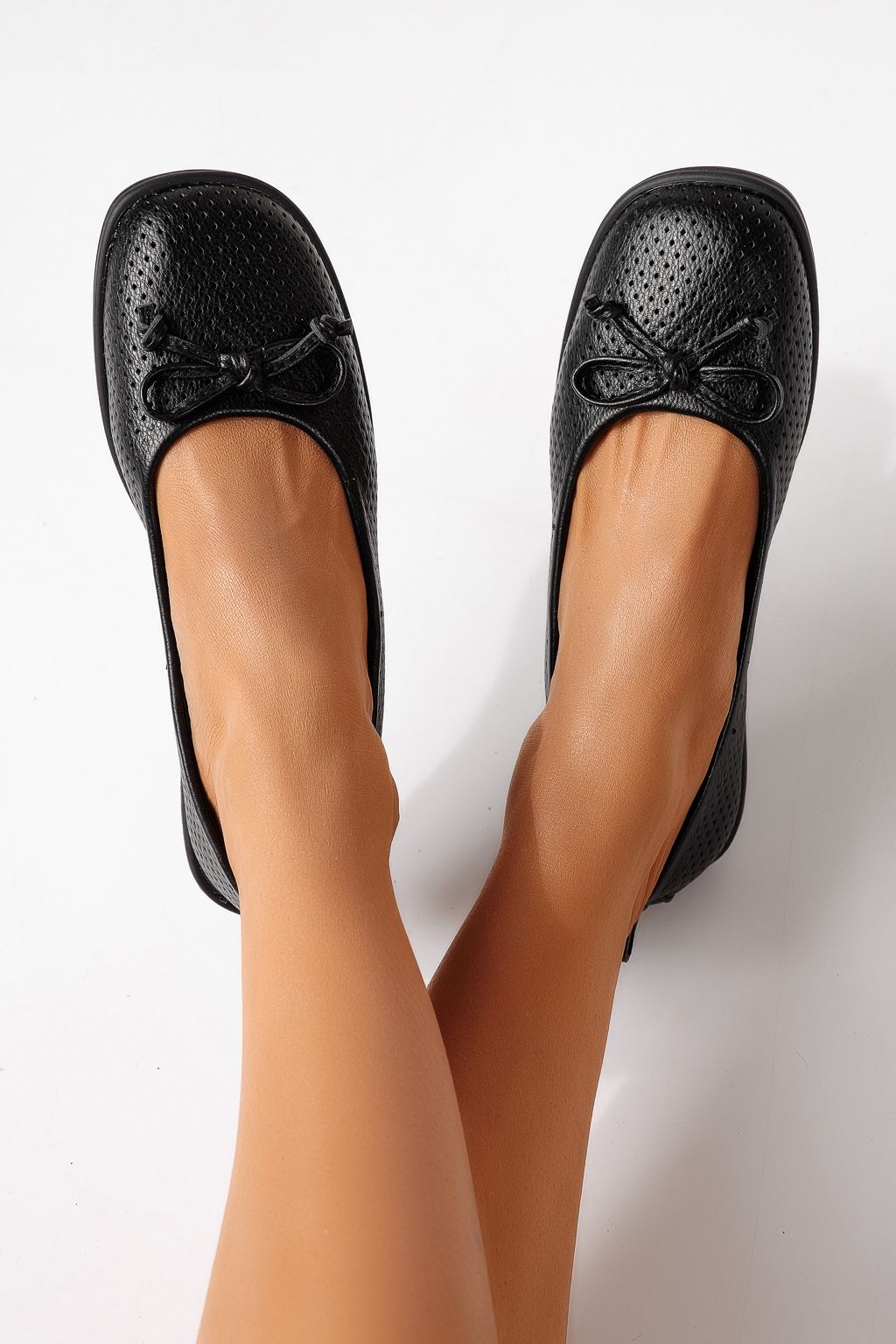 Balerini dama negri din piele ecologica Brielle #24887