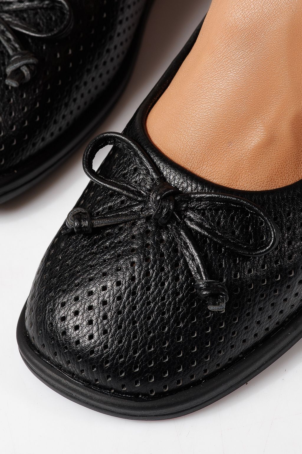 Balerini dama negri din piele ecologica Brielle #24887