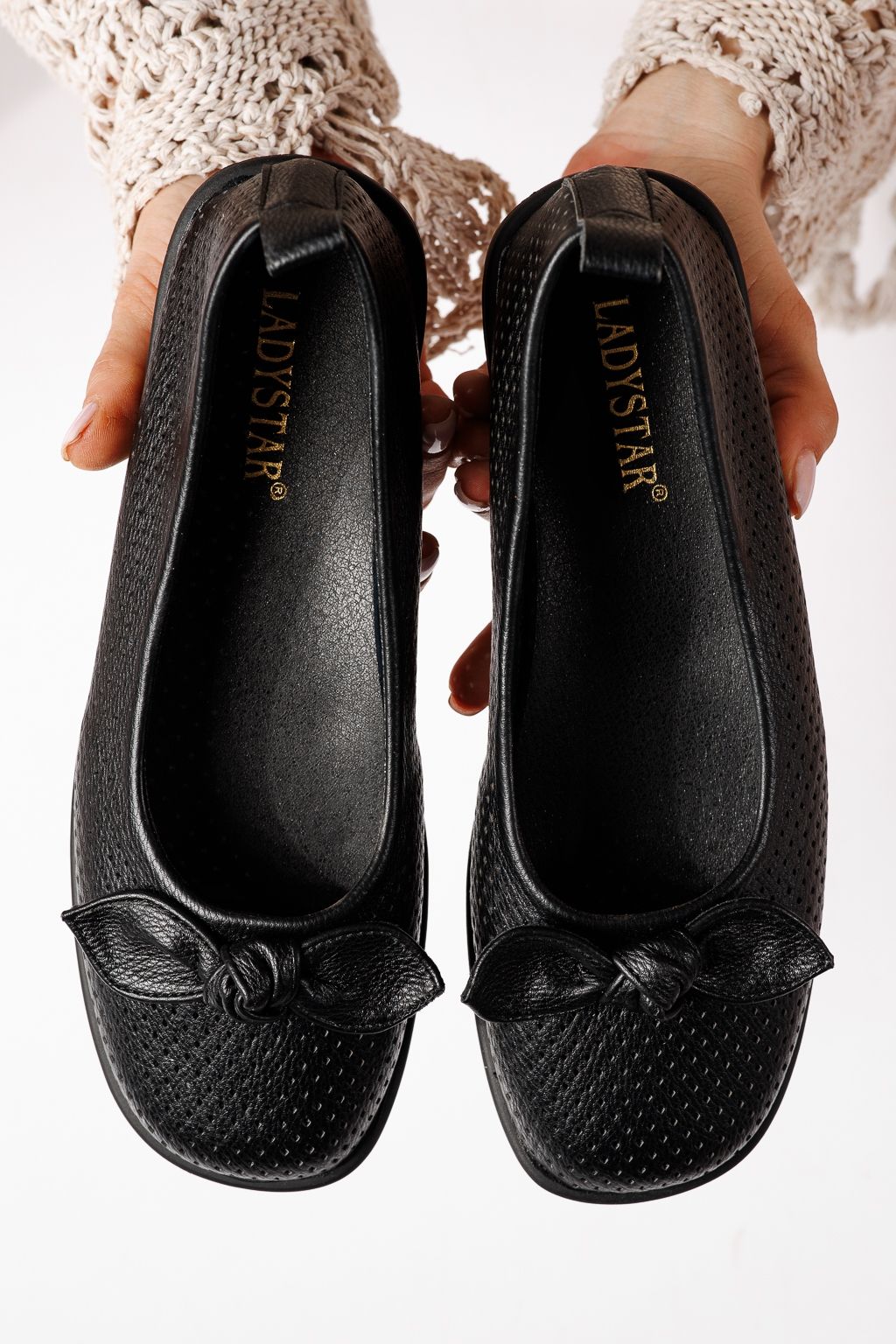 Balerini dama negri din piele ecologica Amaris #24945