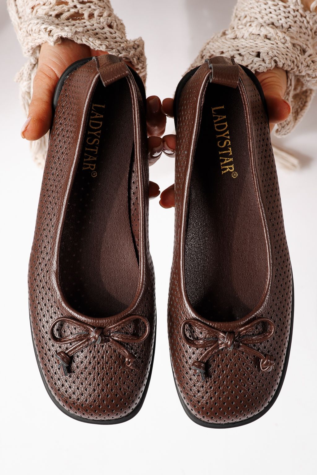 Balerini dama maro din piele ecologica Brielle #24885