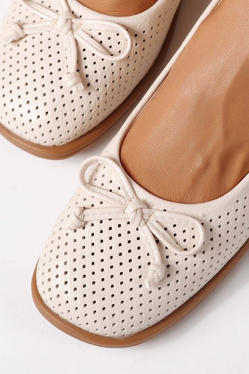 Balerini dama bej din piele ecologica Brielle #24886