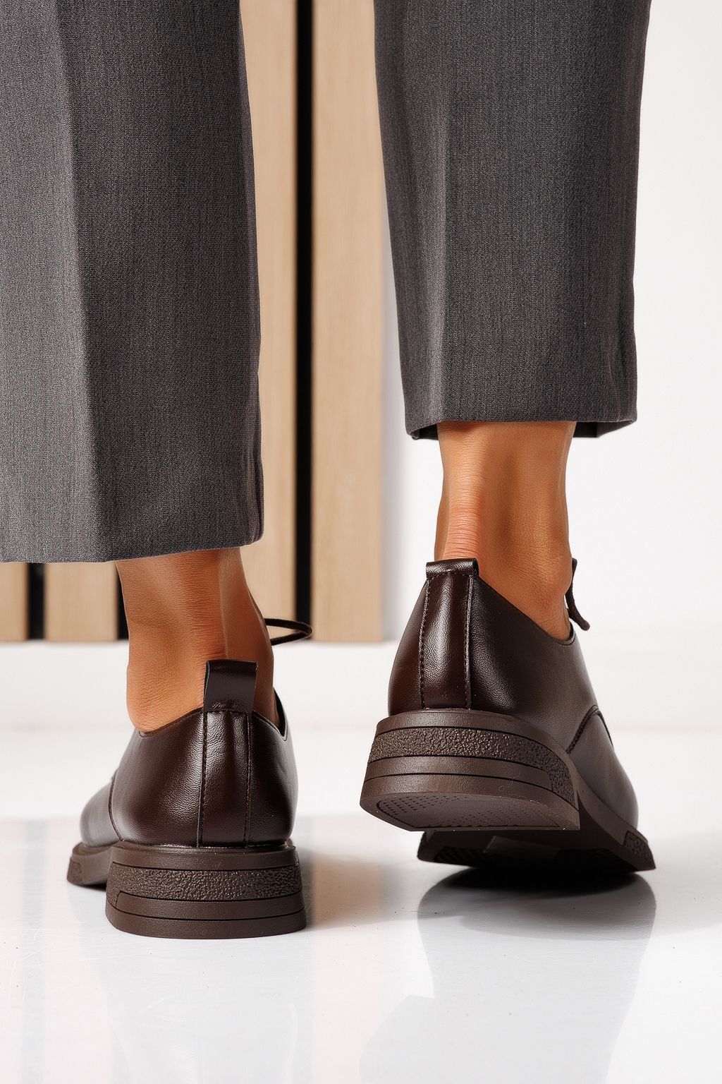 Pantofi casual dama maro din piele ecologica Bellamy #24889