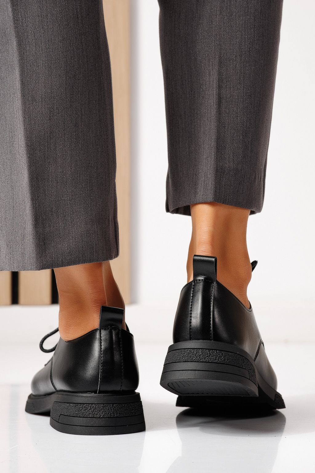 Pantofi casual dama negri din piele ecologica Bellamy #24892