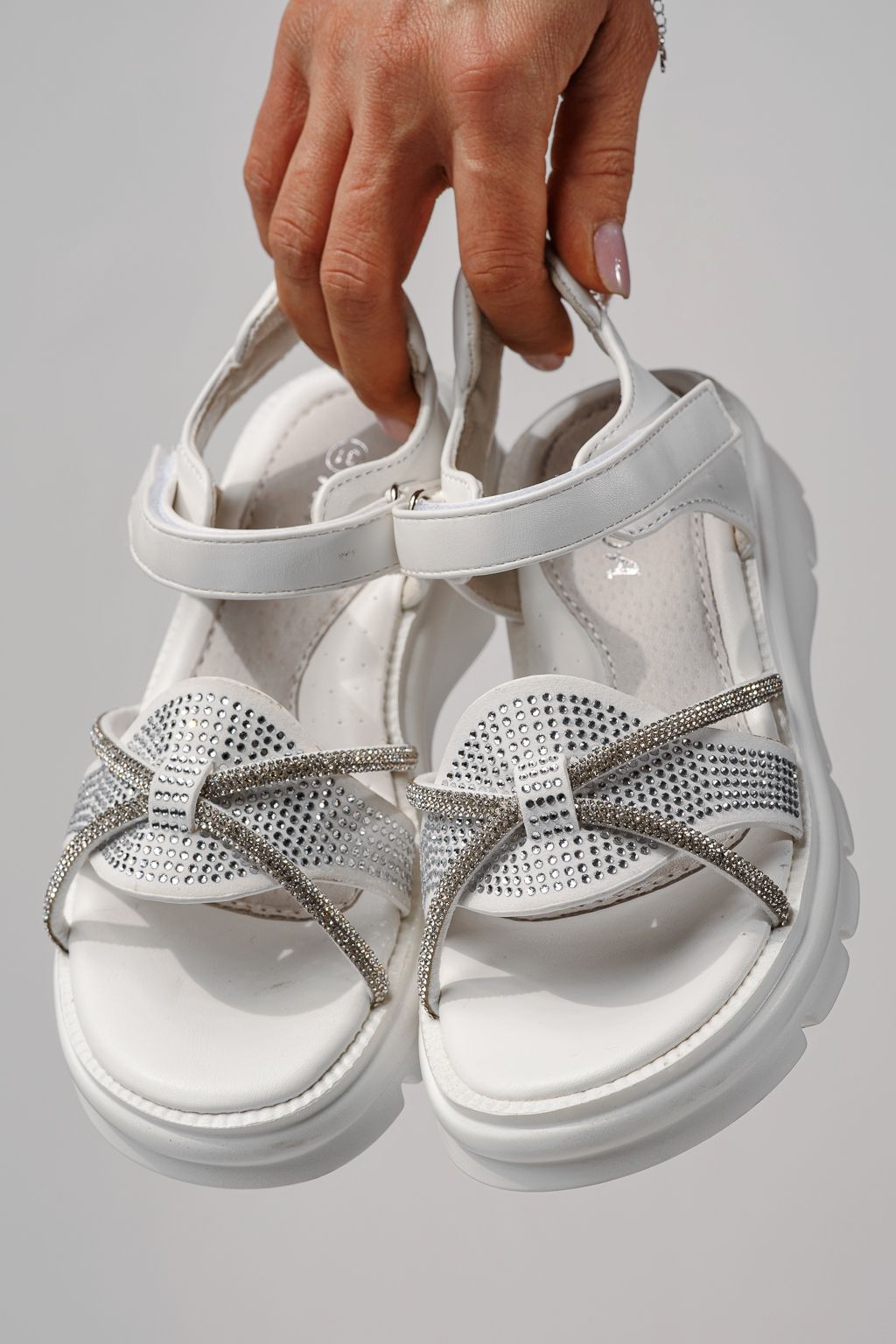 Sandale copii albe din piele ecologica Althea  #24952