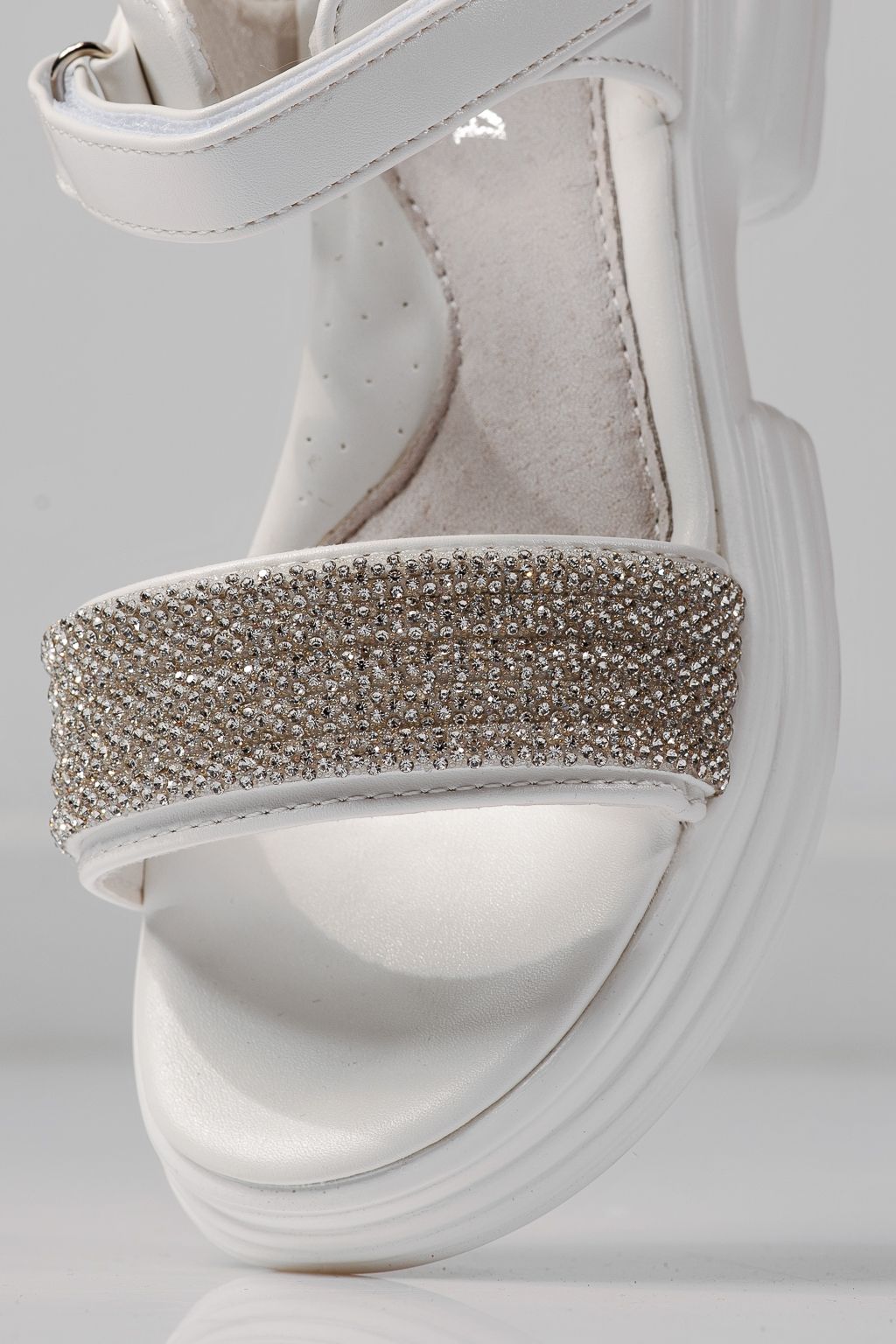 Sandale copii albi din piele ecologica Enara #24919