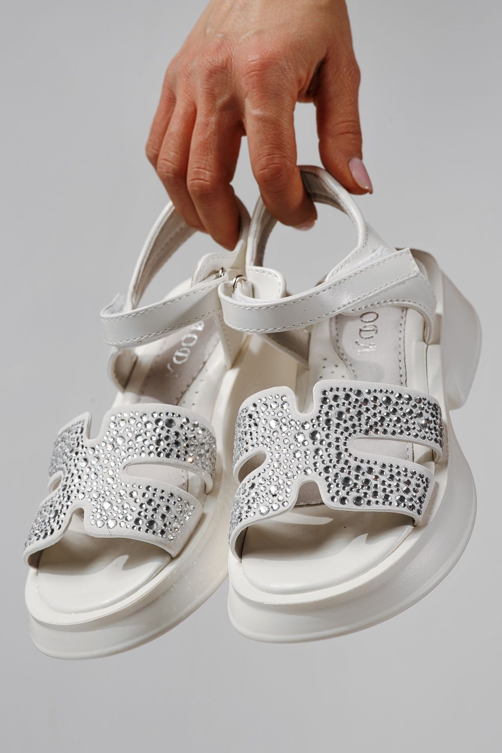 Sandale copii albe din piele ecologica Lovia #24956