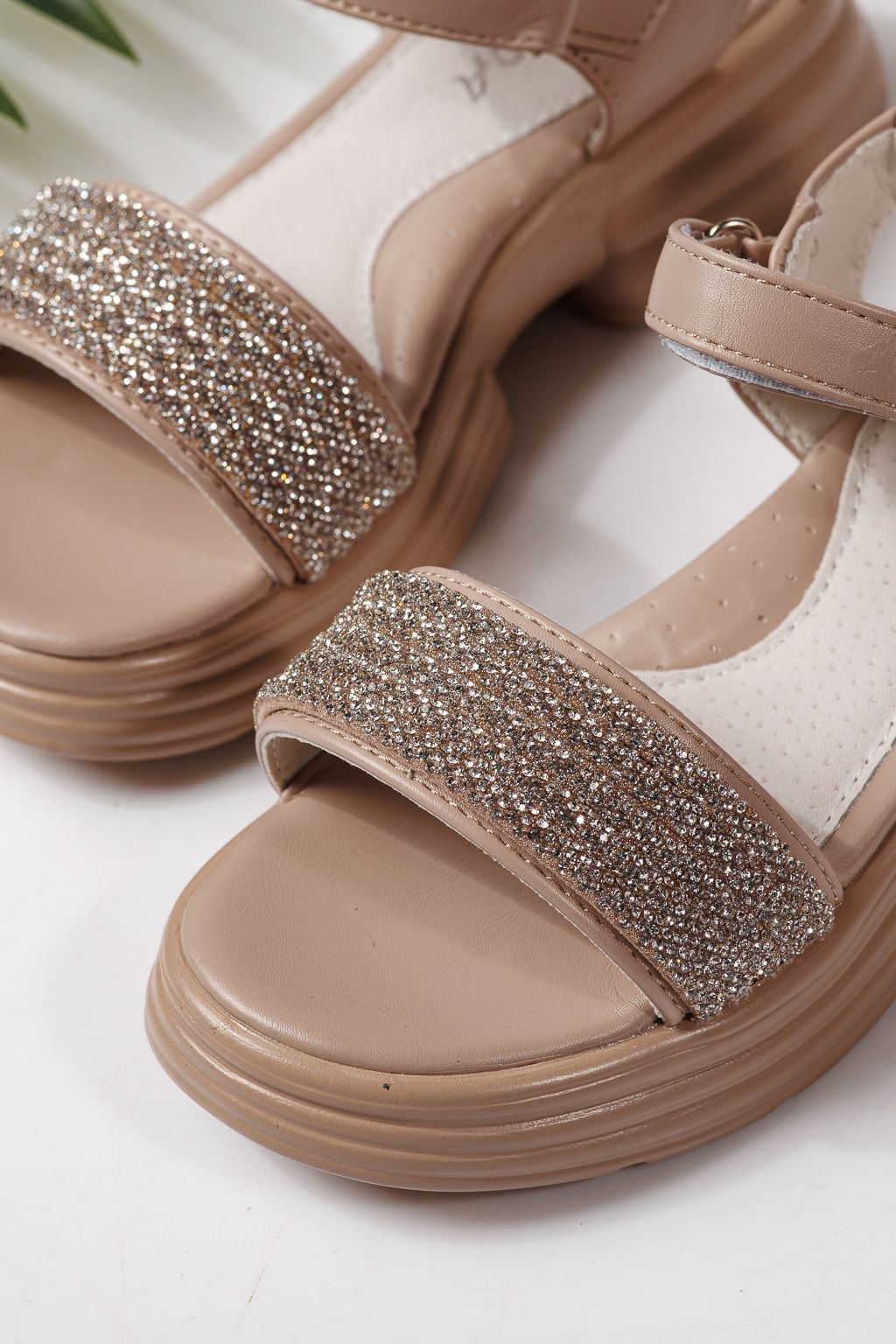 Sandale copii roz din piele ecologica Enara #24918