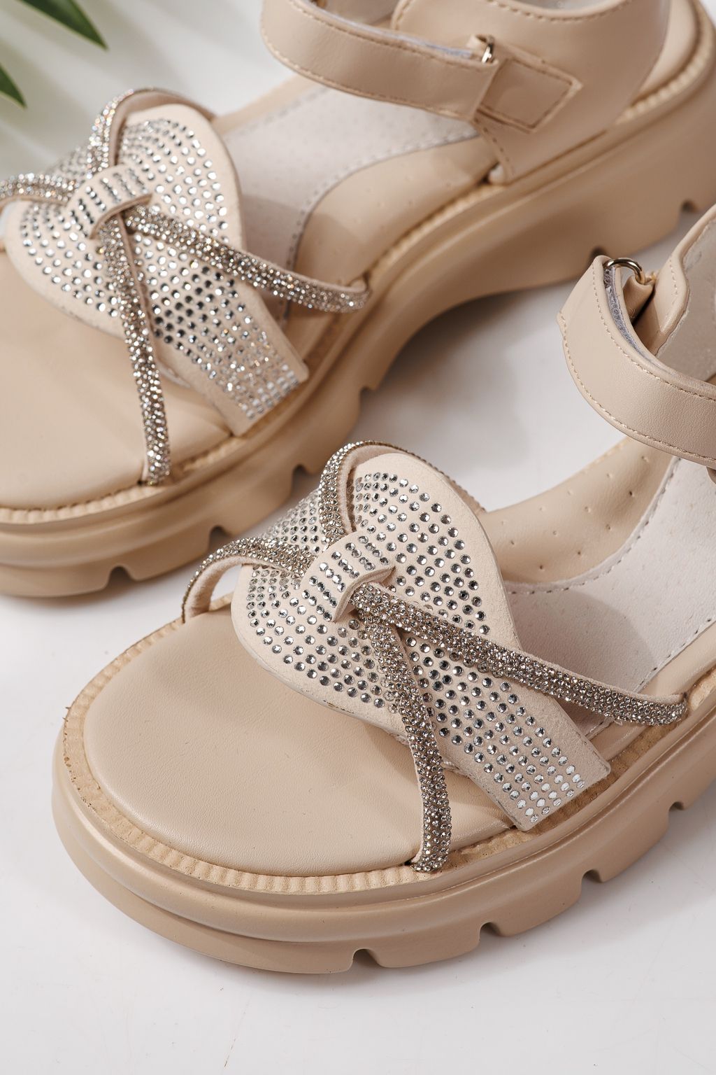 Sandale copii bej din piele ecologica Althea  #24953