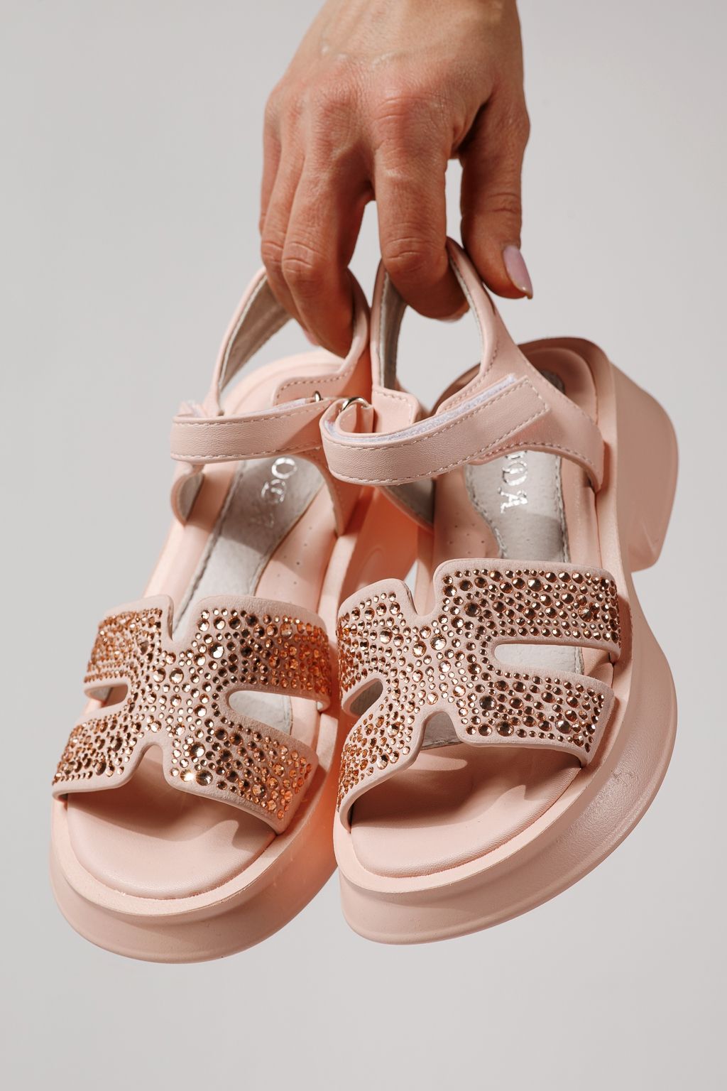 Sandale copii roz din piele ecologica Lovia #24957