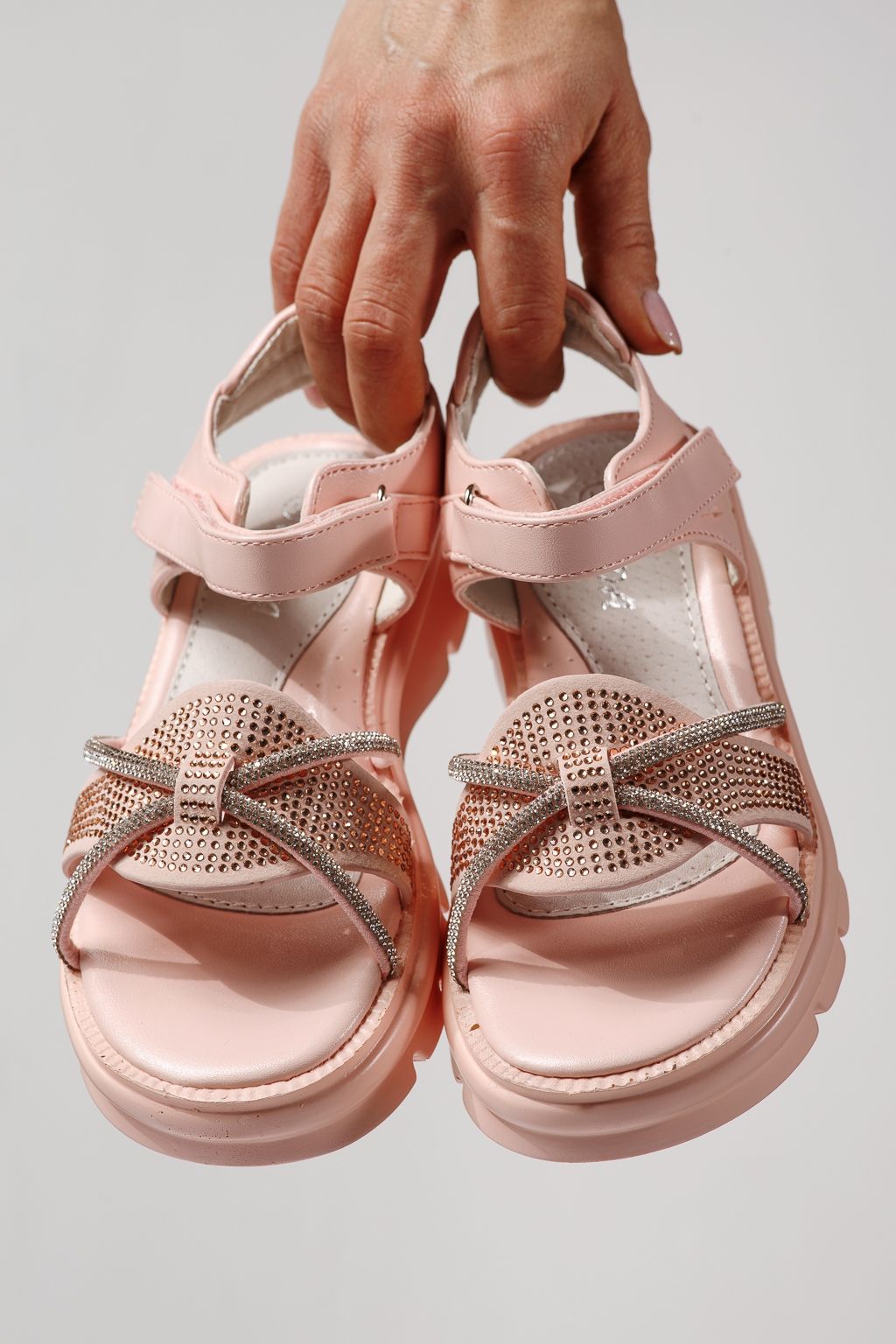 Sandale copii roz din piele ecologica Althea  #24954