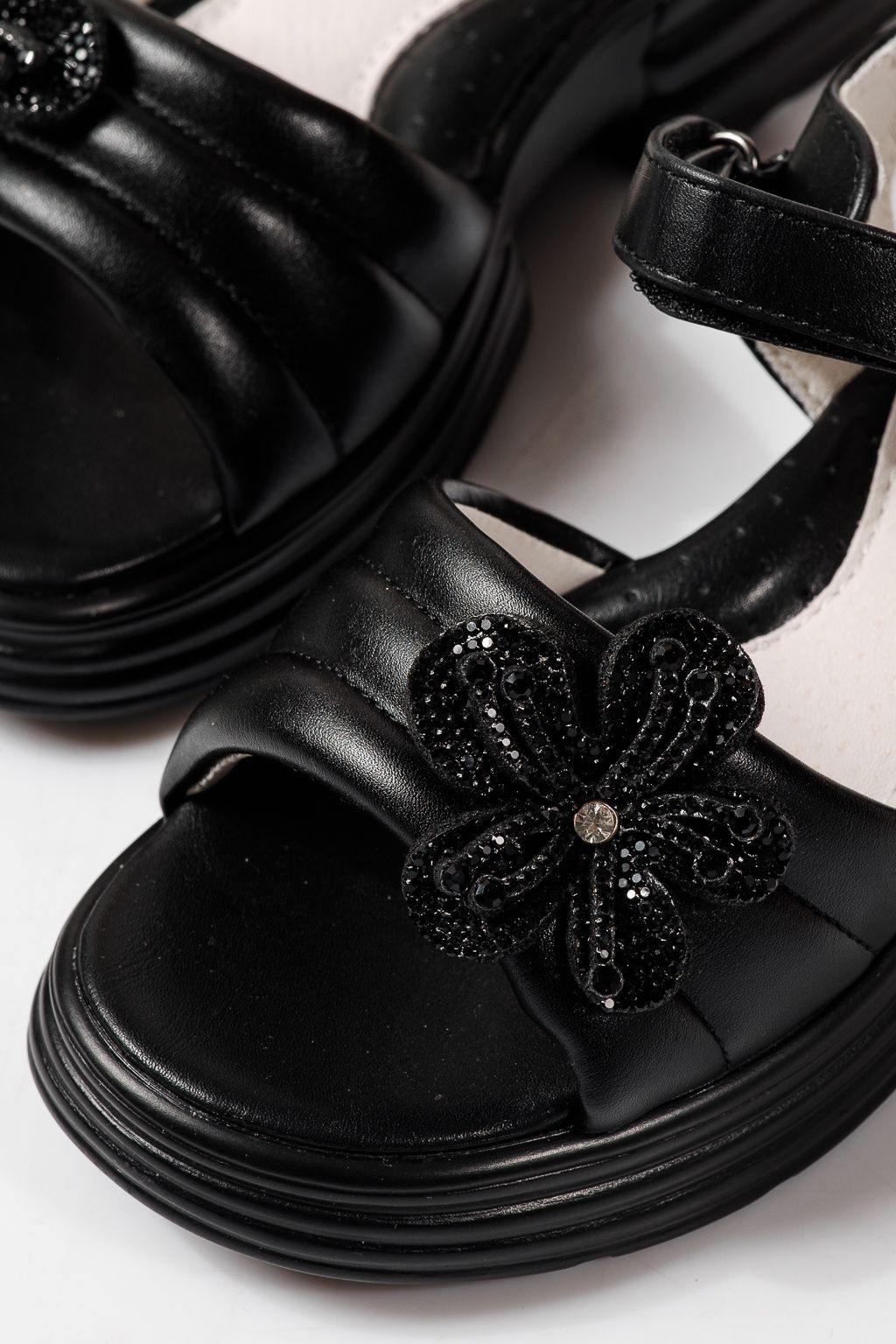 Sandale copii negre din piele ecologica Elara #24914