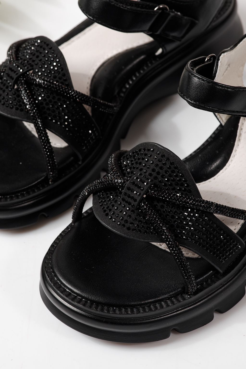 Sandale copii negre din piele ecologica Althea  #24951