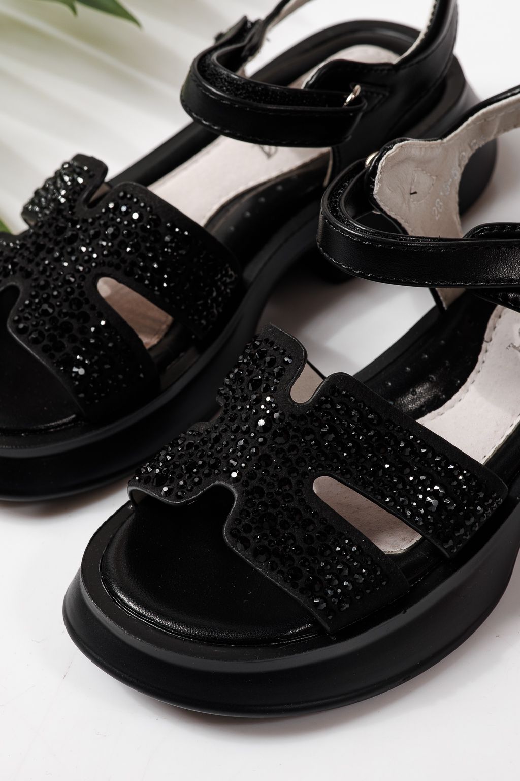 Sandale copii negre din piele ecologica Lovia #24955