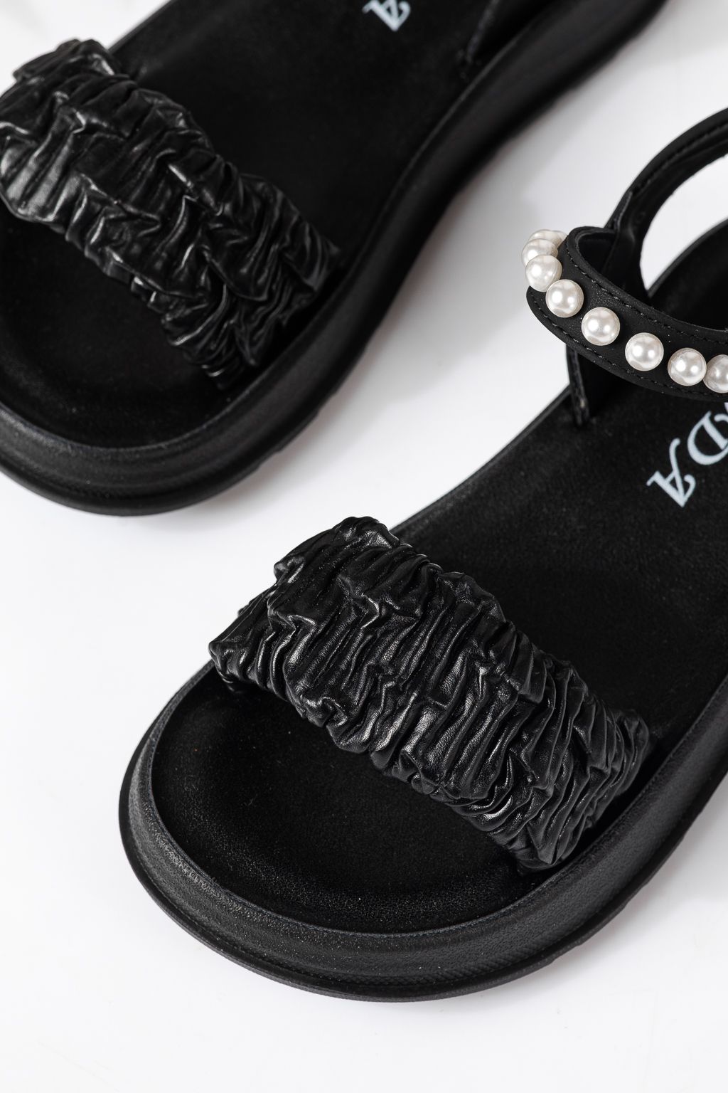 Sandale copii negre din piele ecologica Harper #24962