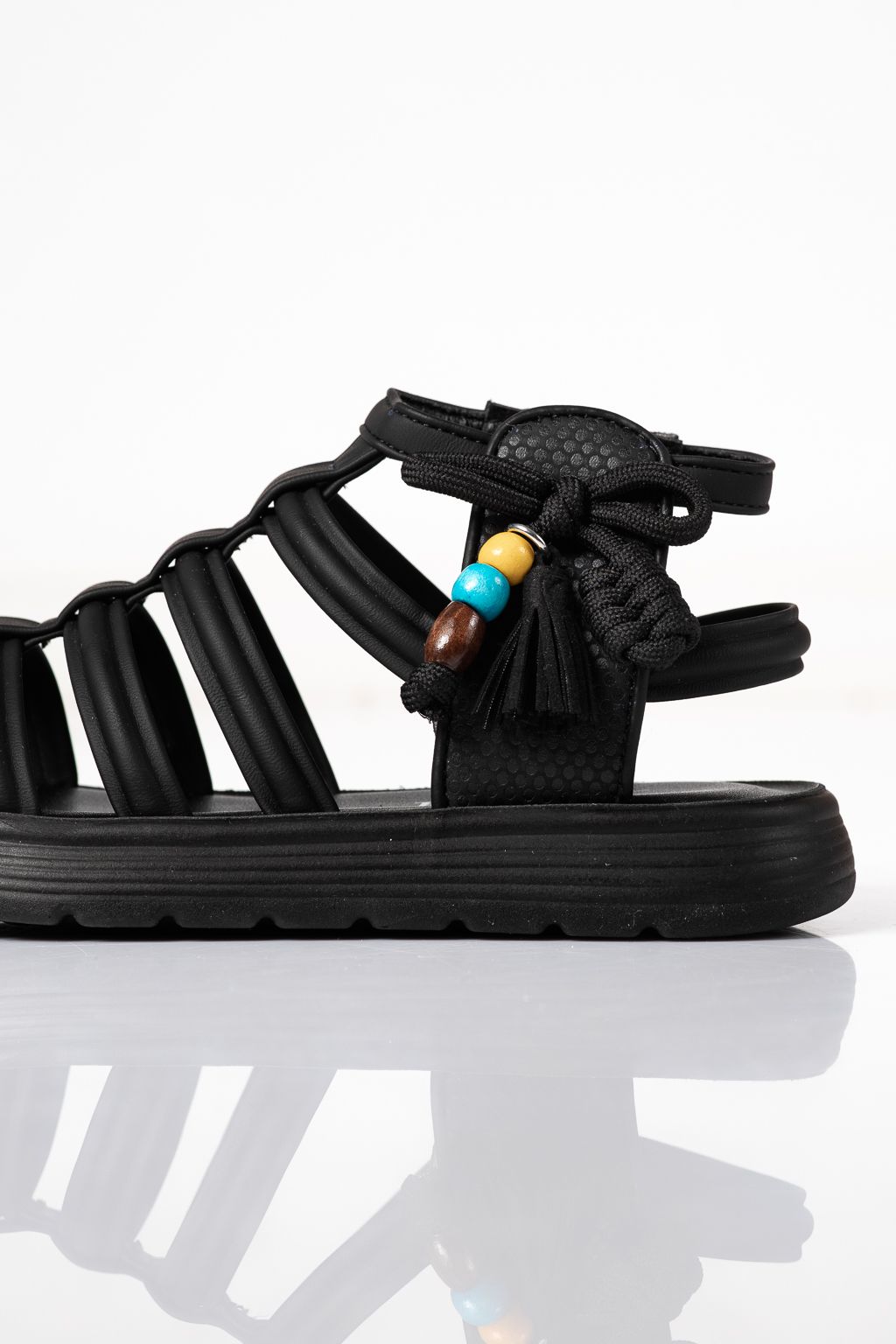 Sandale copii negre din piele ecologica Madison #24923