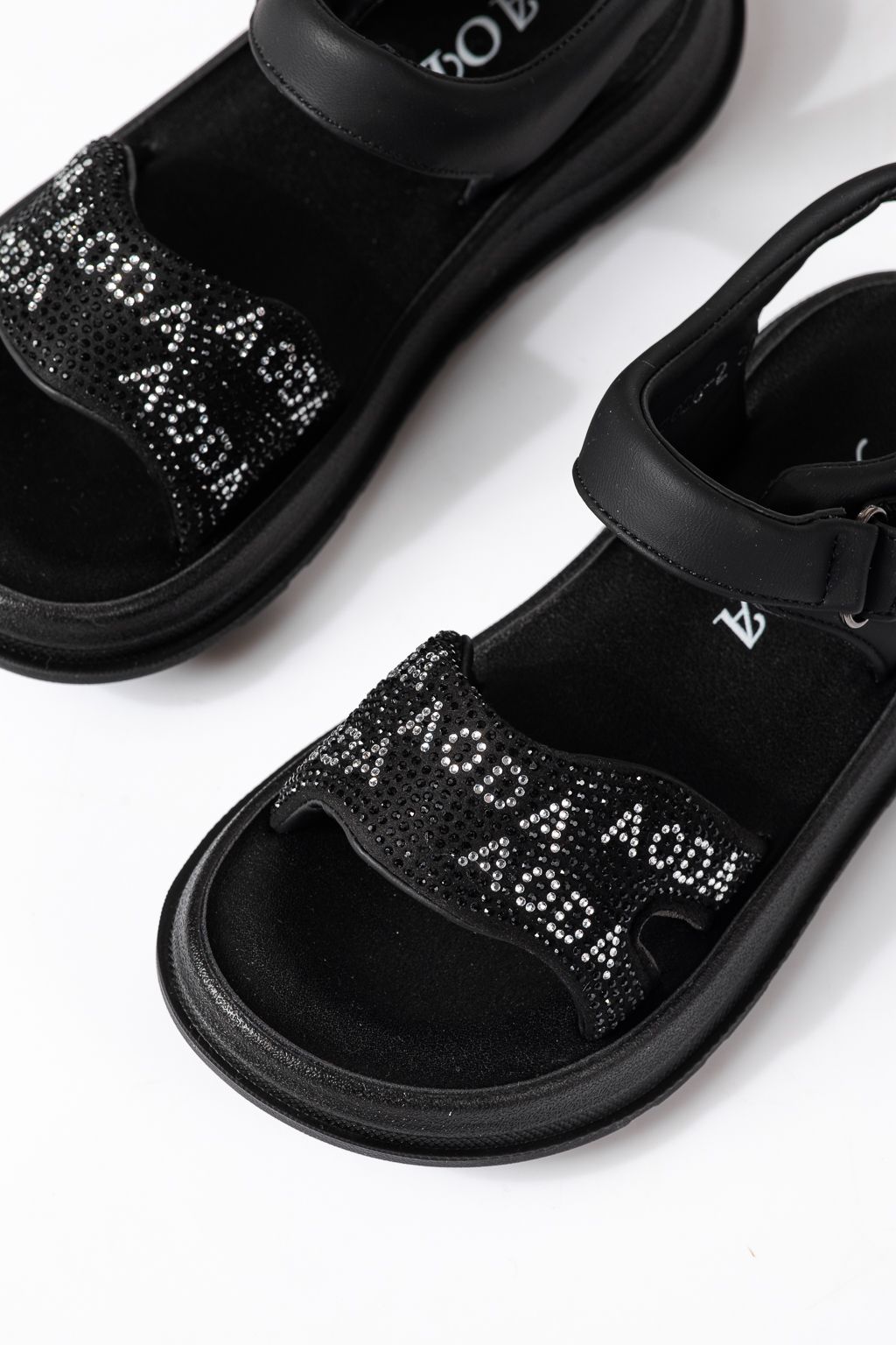 Sandale copii negre din piele ecologica Ivara #24926