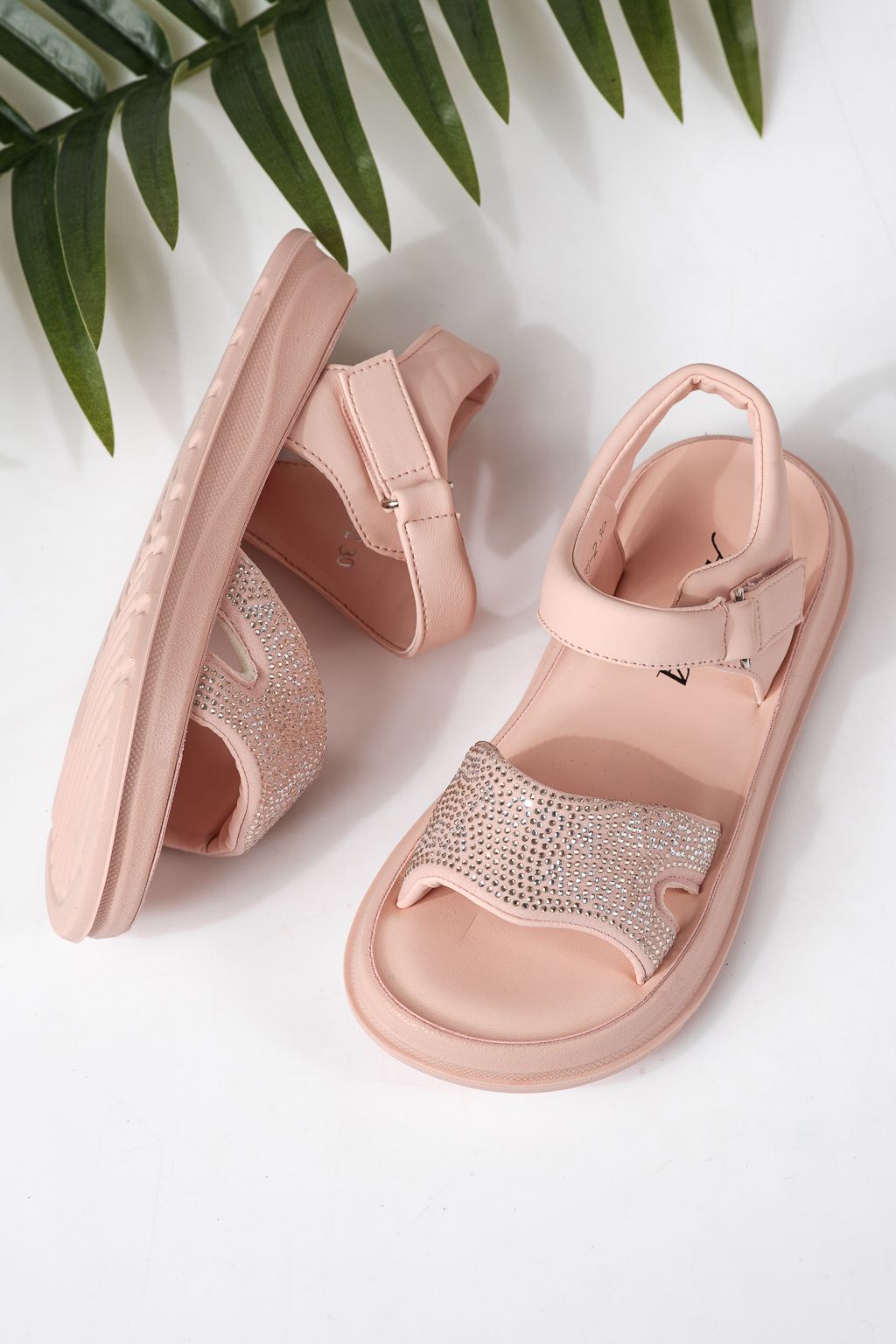 Sandale copii roz din piele ecologica Ivara #24925