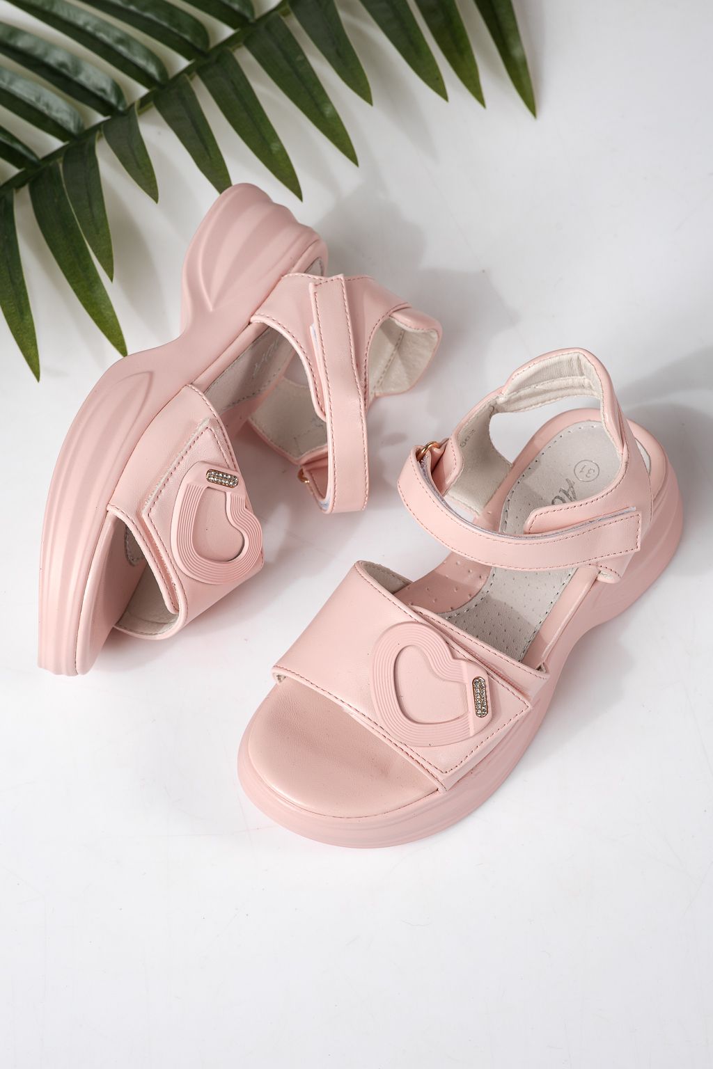 Sandale copii roz din piele ecologica Dysis #24909