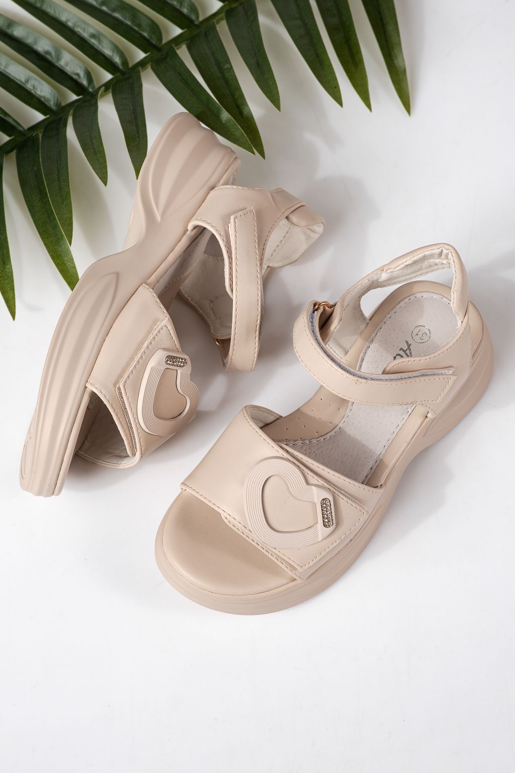 Sandale copii bej din piele ecologica Dysis #24910