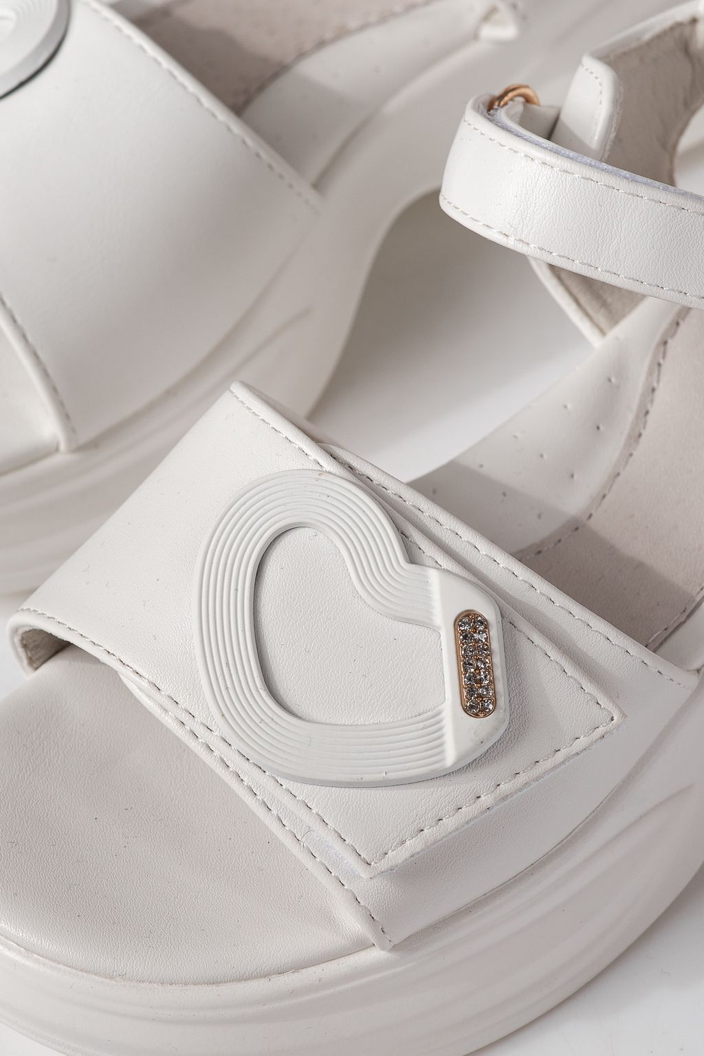 Sandale copii albi din piele ecologica Dysis #24912