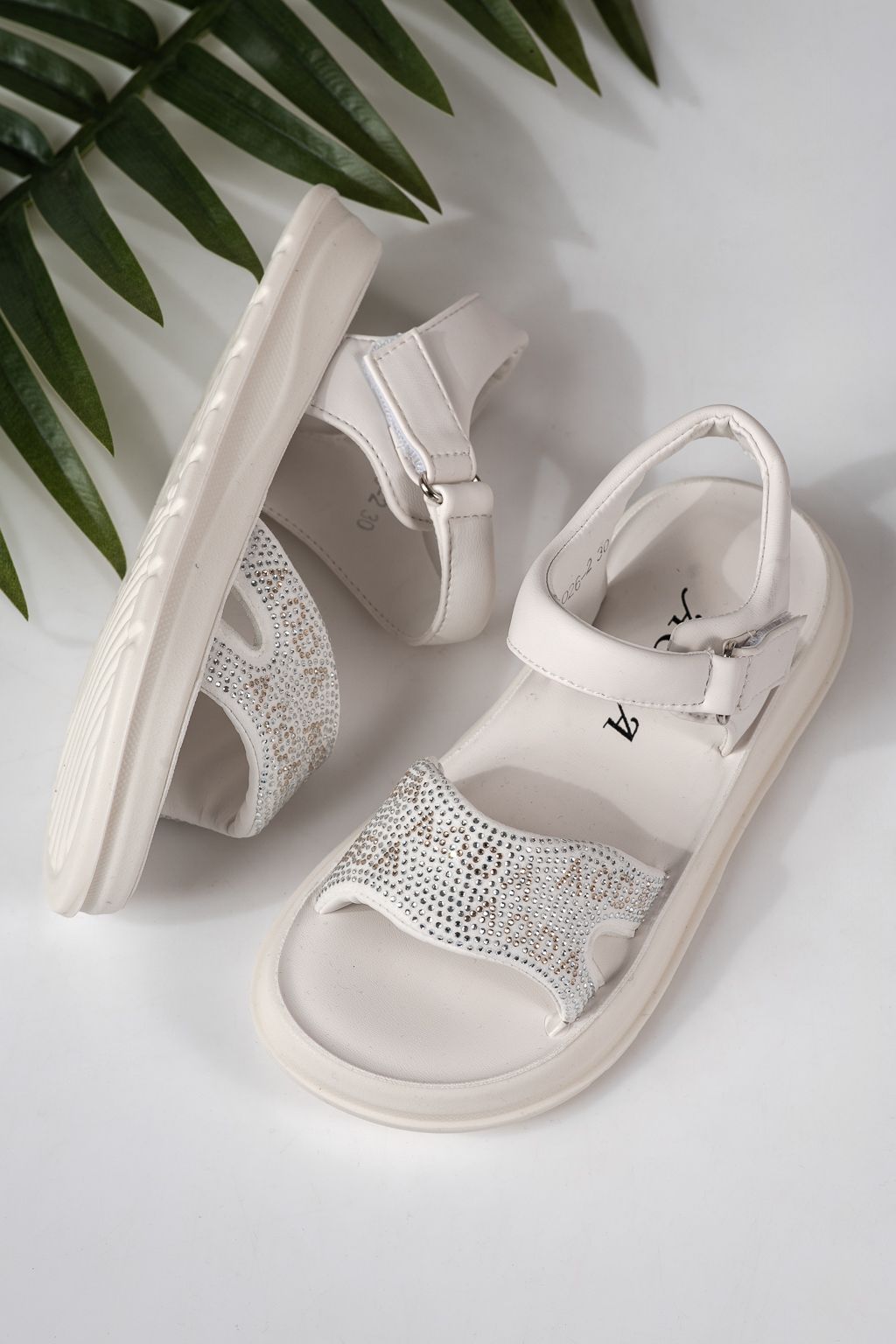 Sandale copii albe din piele ecologica Ivara #24927