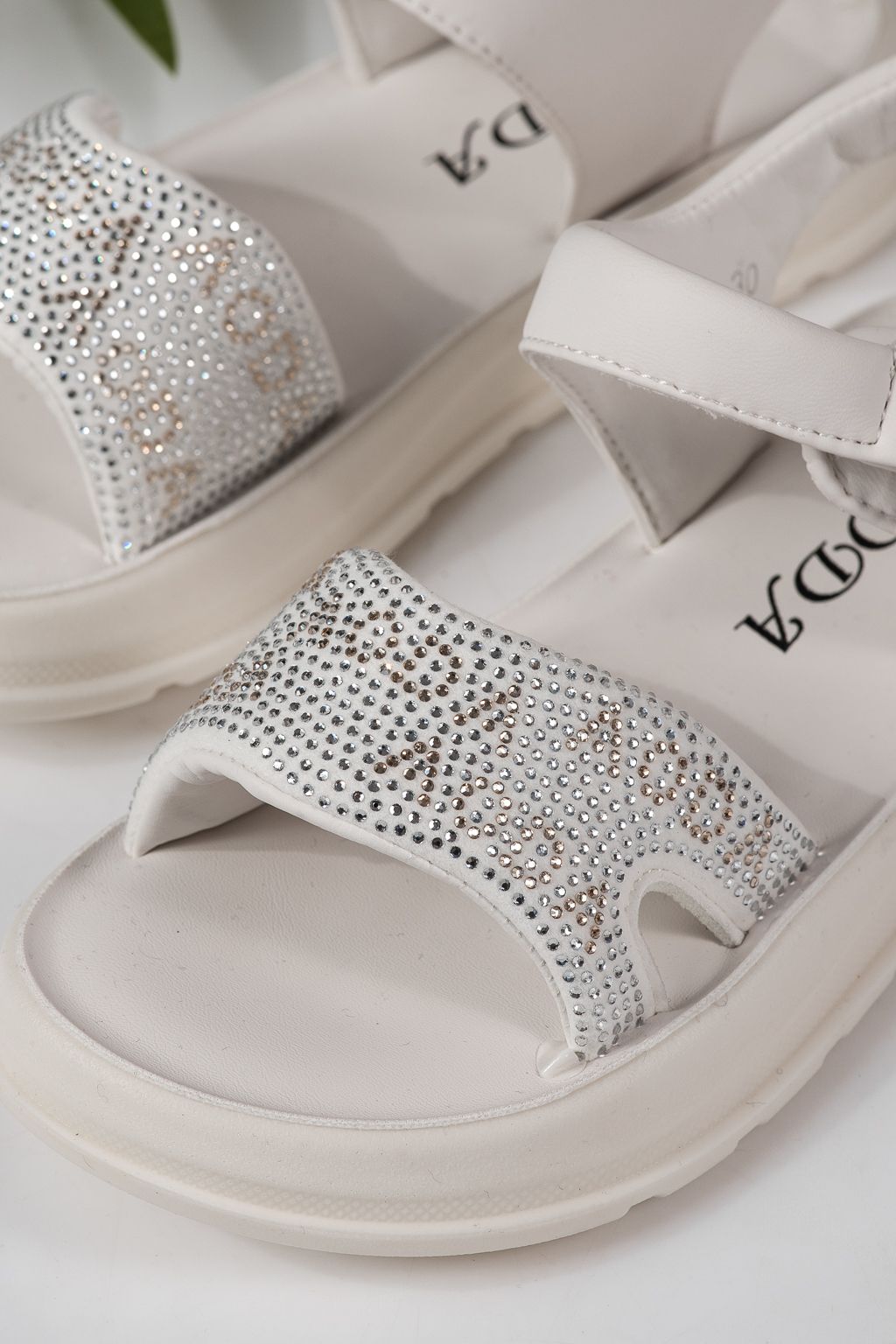 Sandale copii albe din piele ecologica Ivara #24927