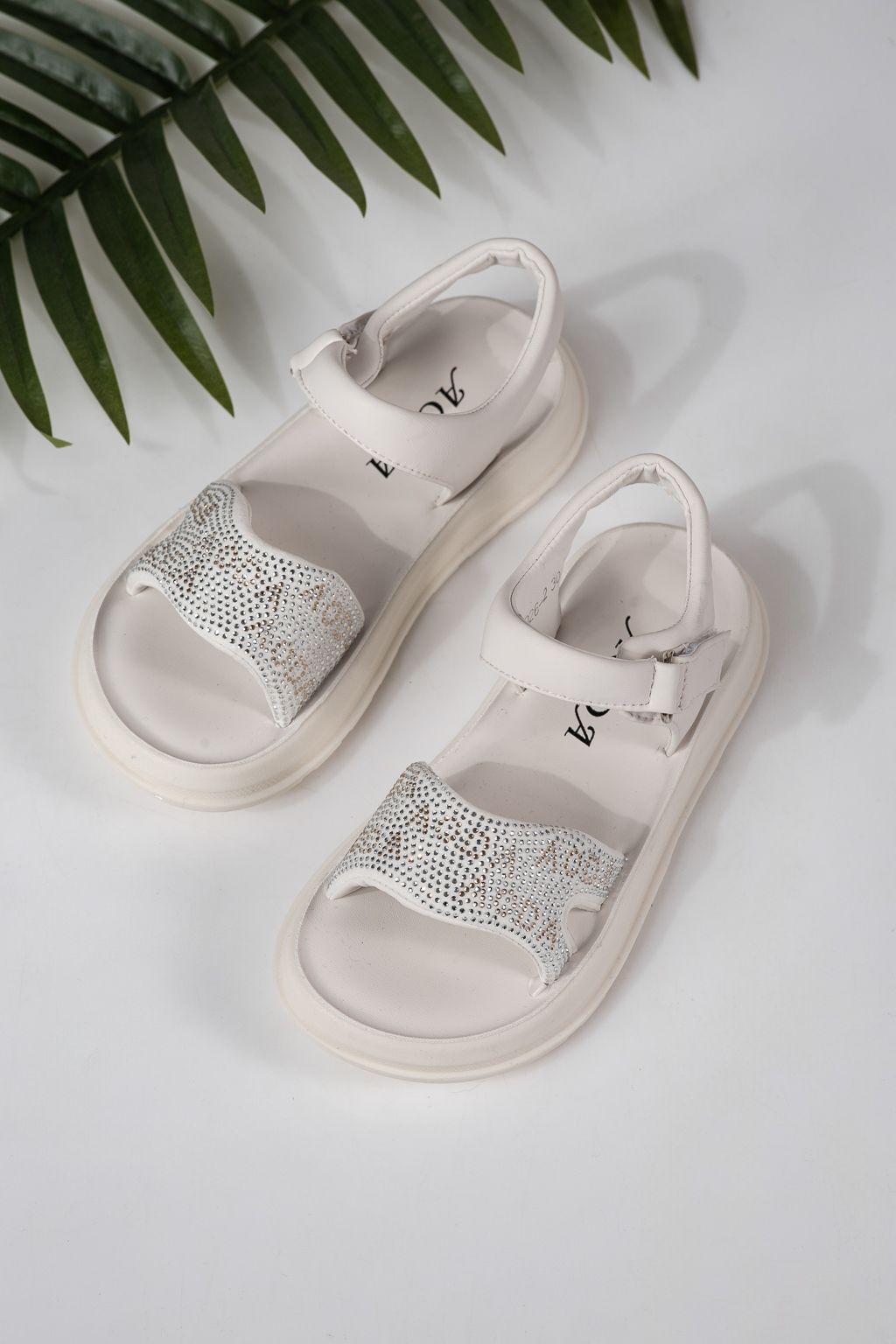 Sandale copii albe din piele ecologica Ivara #24927