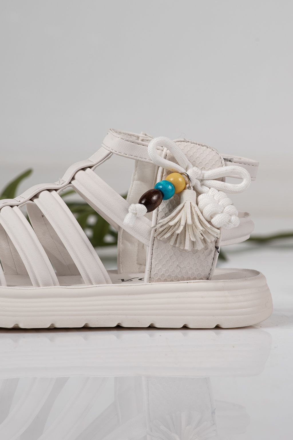 Sandale copii albe din piele ecologica Madison #24924