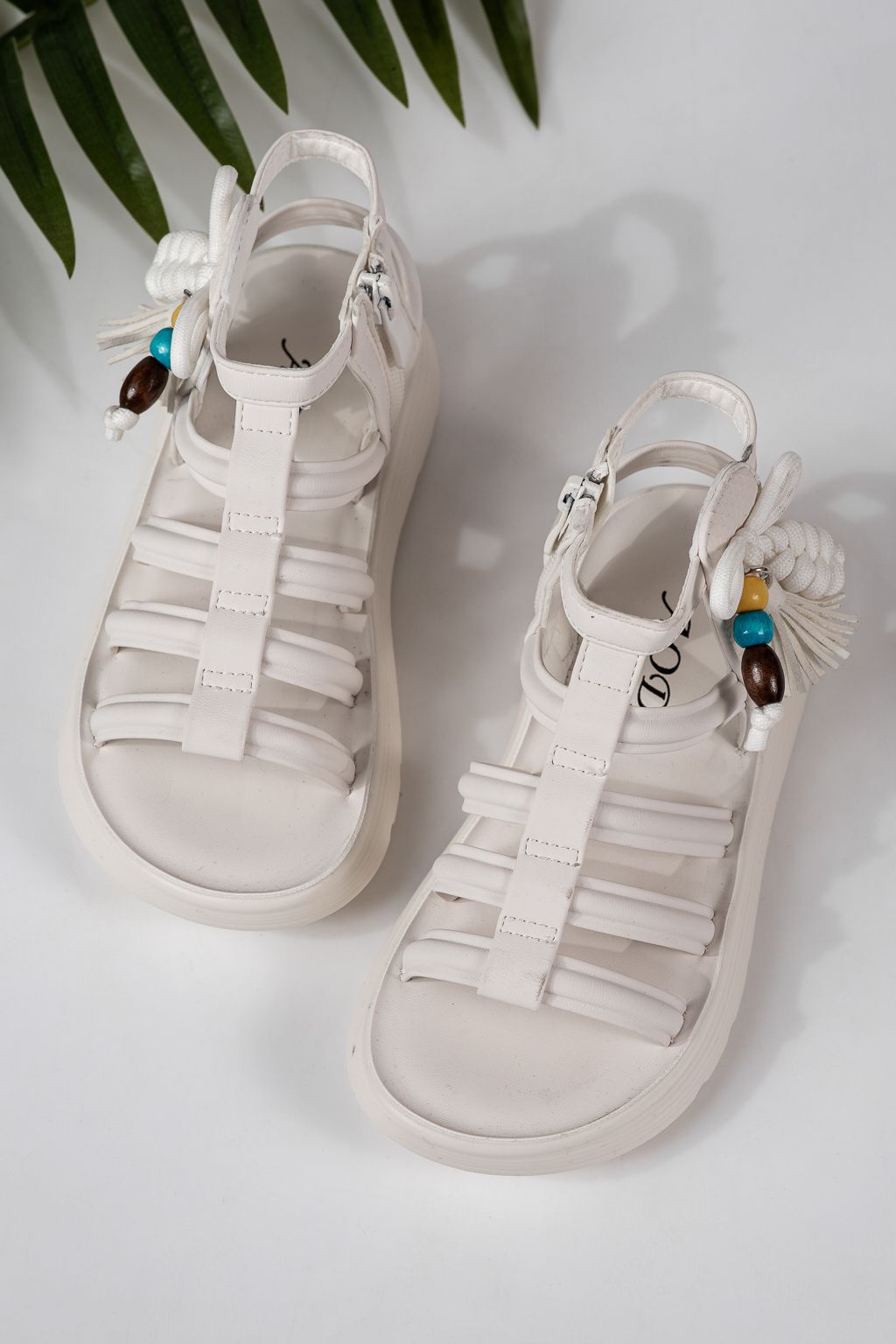 Sandale copii albe din piele ecologica Madison #24924