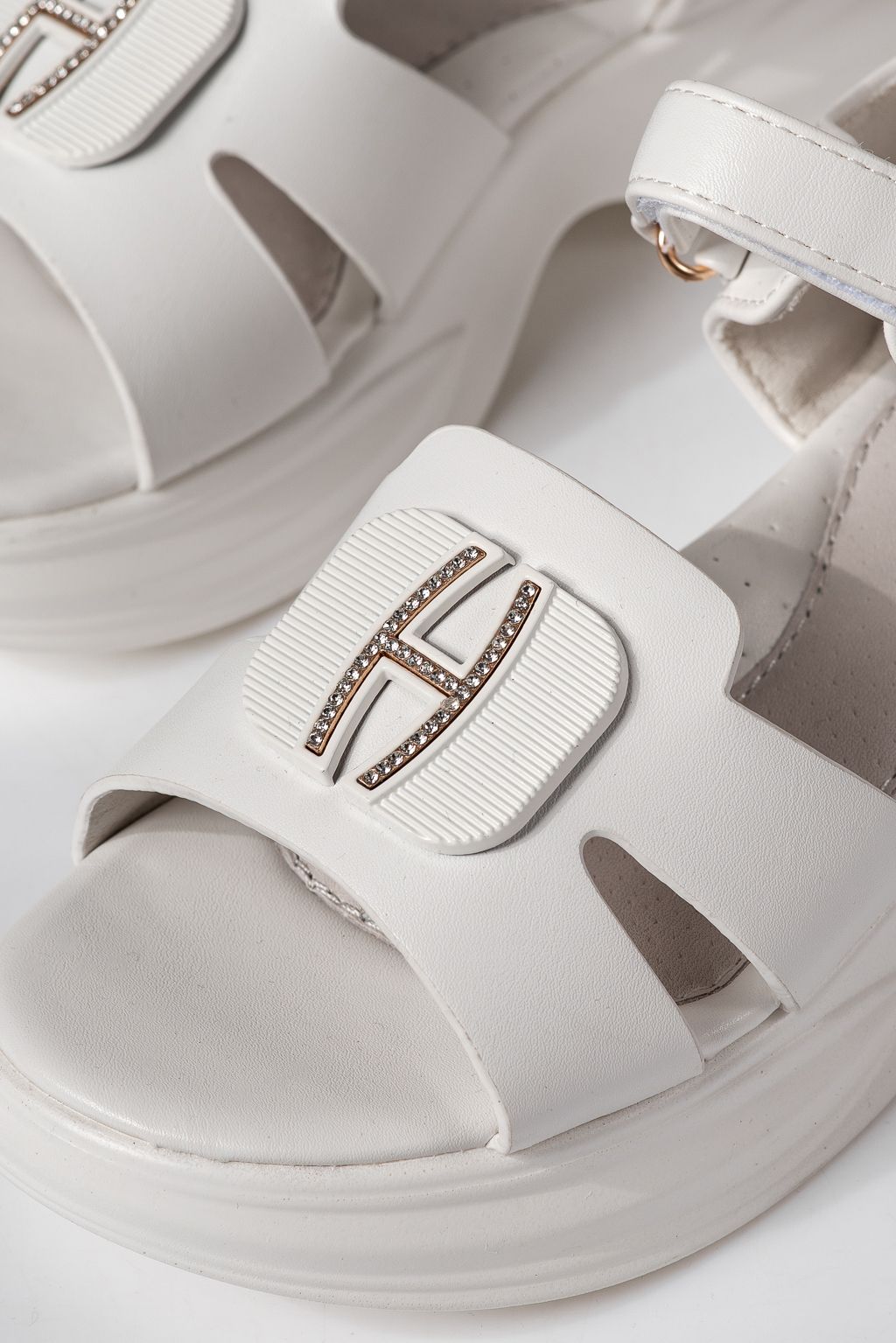 Sandale copii albe din piele ecologica Fianna #24922