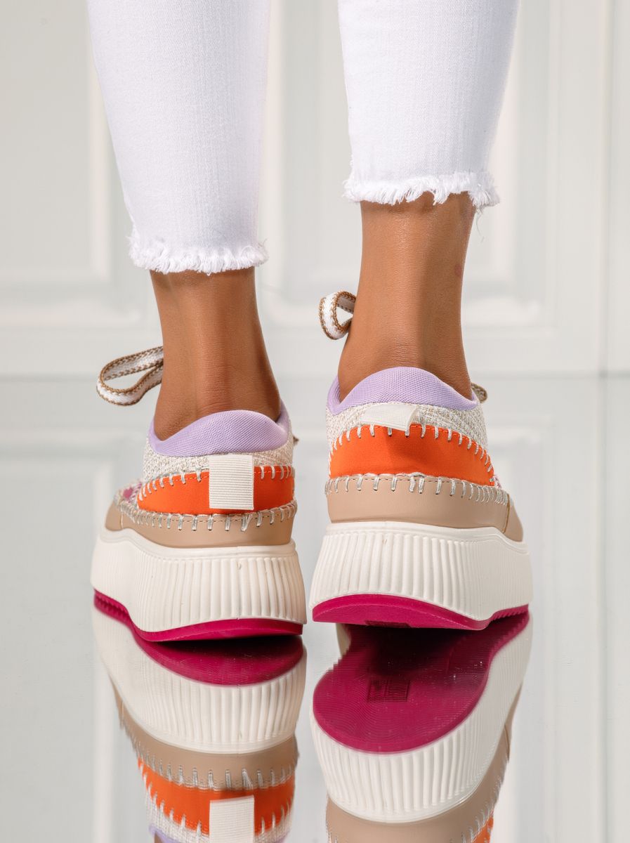 Adidasi dama roz din material textil Roxi #24983